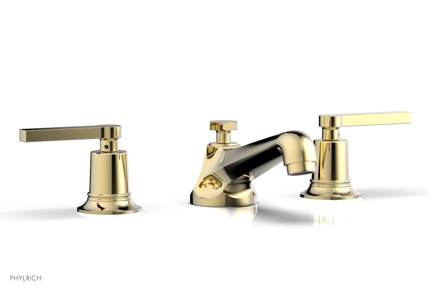 HEX MODERN Widespread Bathroom Faucet with Low Lever Handles - Model 501-02 - Perfect for Modern Vanities and Powder Rooms