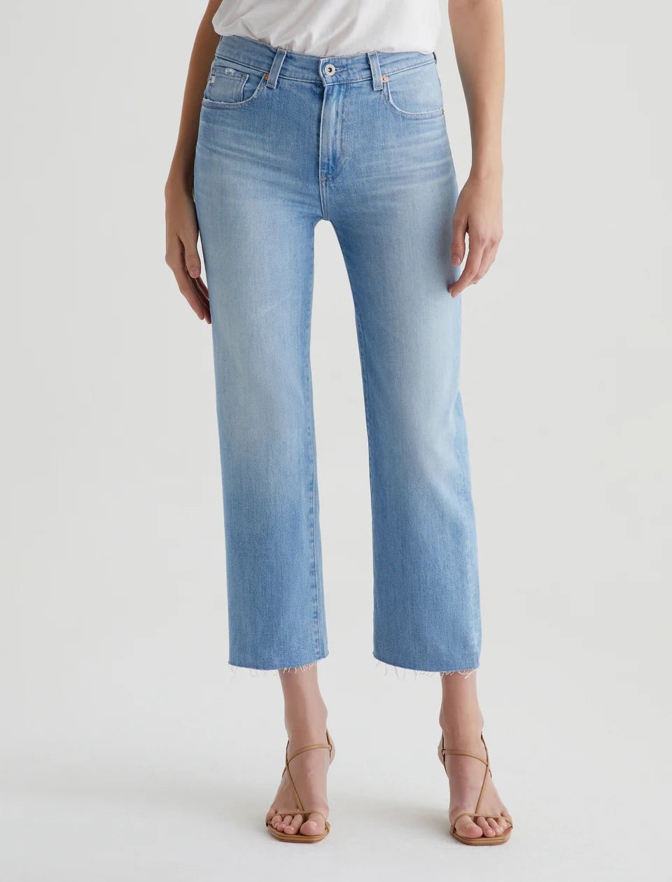 Brinley Mid Rise Straight Crop Jeans - Women's High Waisted Slim Fit Denim Pants for Casual Wear & Everyday Style | Dana Point Collection
