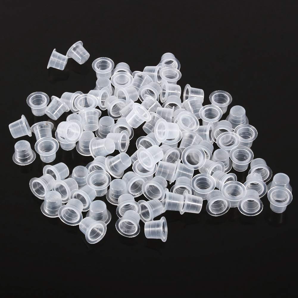 Professional Disposable Tattoo Ink Cups - Clear Plastic Pigment Caps for Tattoo Artists | Perfect for Tattoo Studios, Home Use & Professional Tattooing Sessions