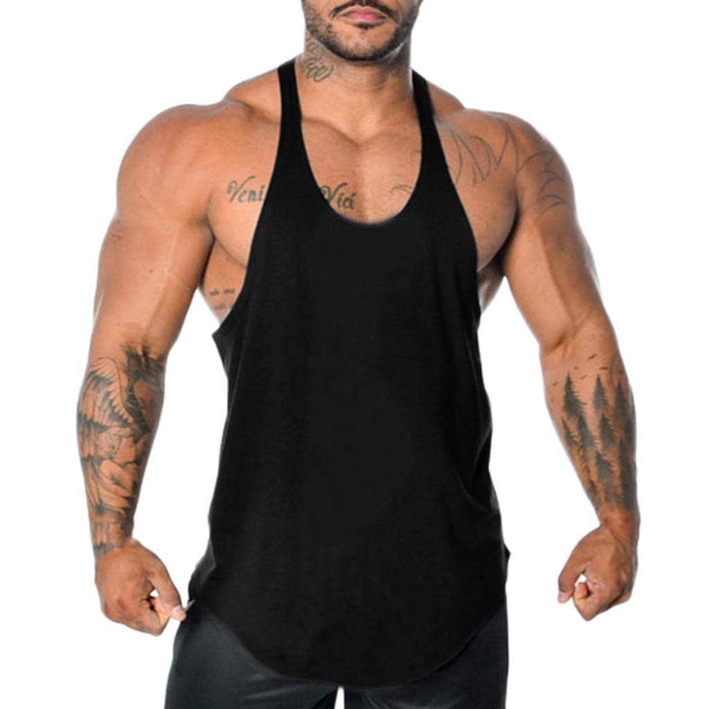 QWENTMTNTY Men's Sleeveless Fitness Vest - Muscle Bodybuilding Graphic Print Workout Tank Top for Gym & Streetwear | Breathable Athletic Shirt for Weightlifting, Running & Casual Wear