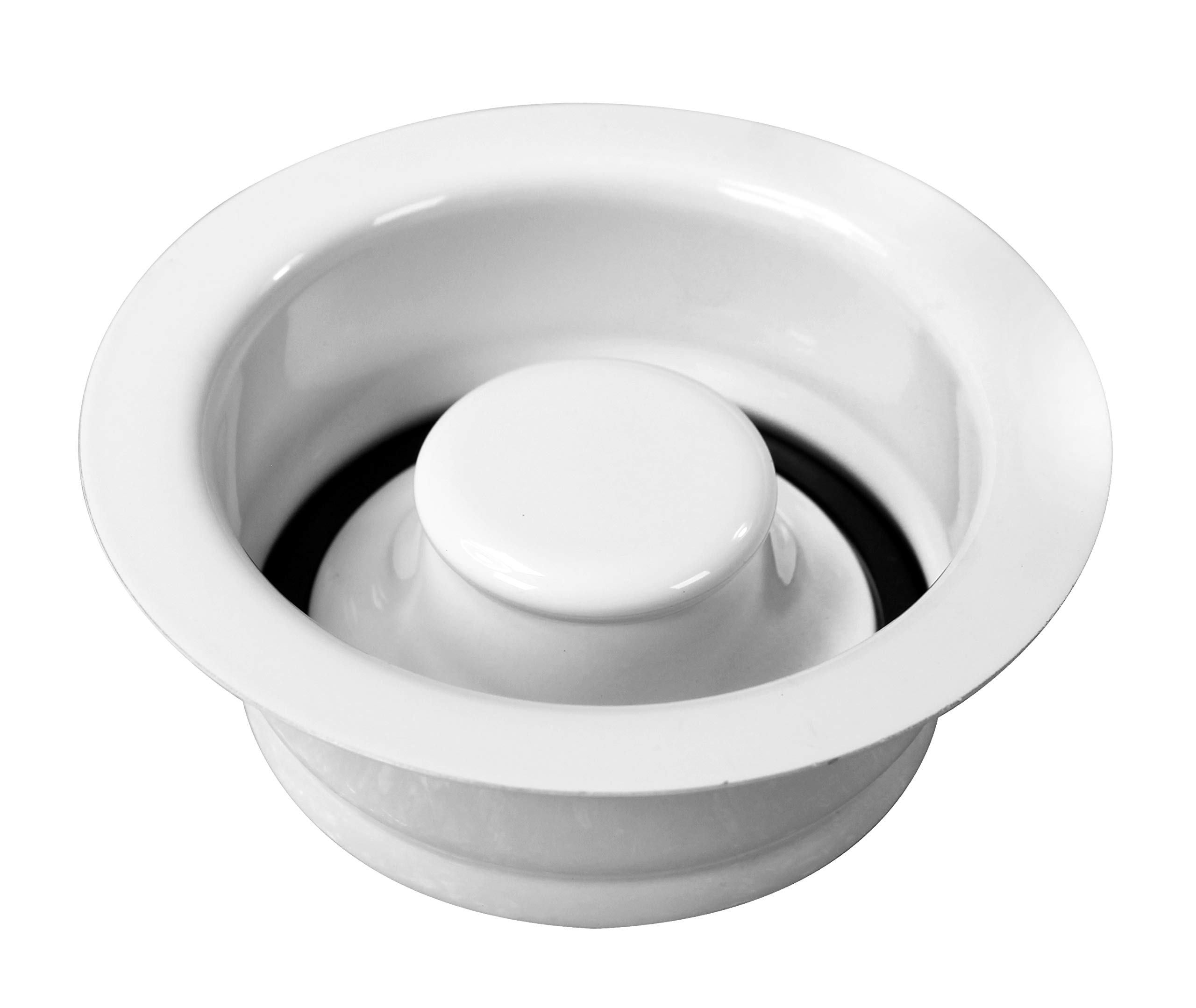 Westbrass D2155-50 Large Kitchen Basket Strainer with Wing Nut Style, Waste Disposal Flange & Stopper - Powder Coated White for Sink Drainage & Food Waste Disposal - Perfect for Kitchen, Restaurant & Commercial Use