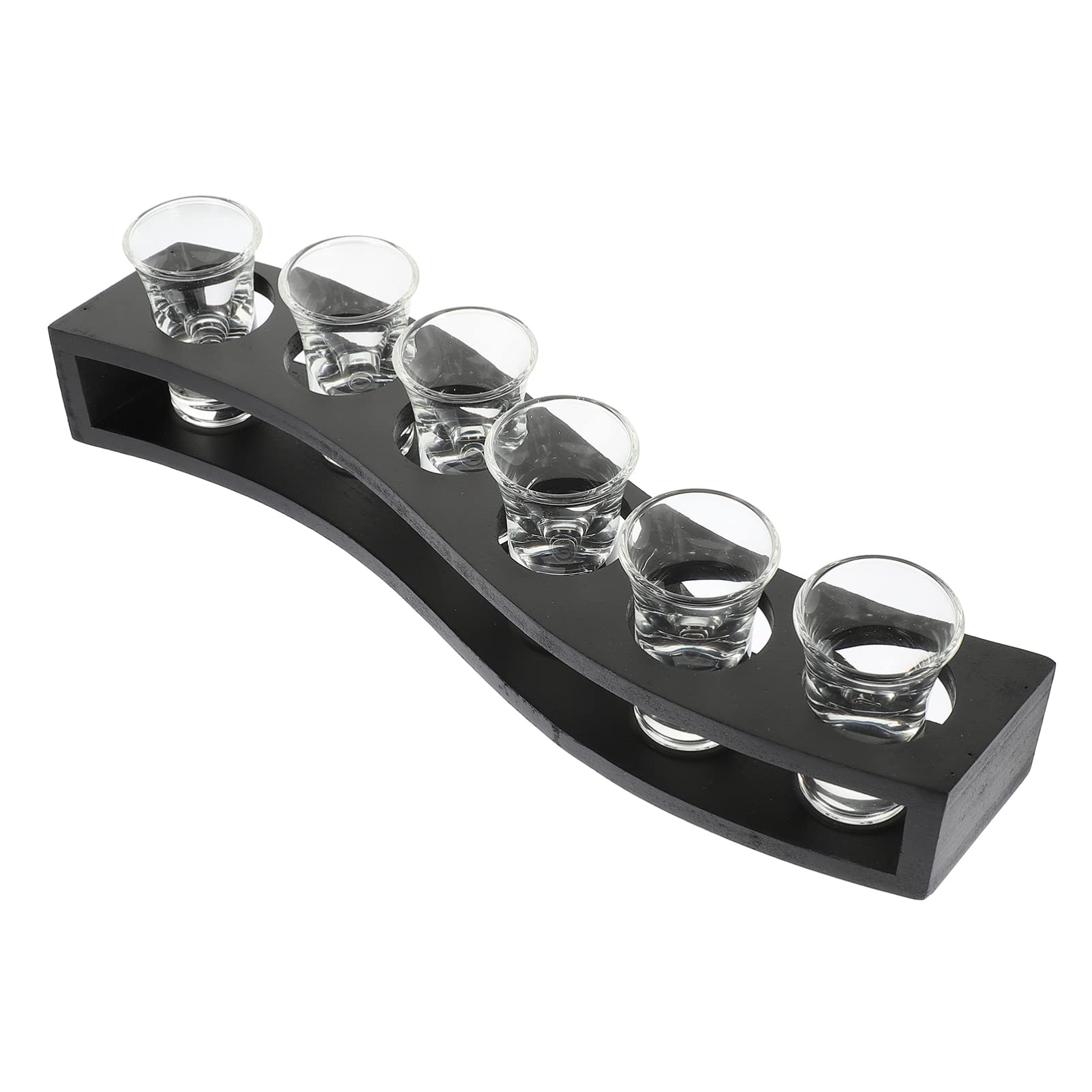 UPKOCH 6-Piece Shot Glass Set with Holder & Tray - Whiskey, Tequila, Vodka Cocktail Glasses for Home Bar, Party & Entertaining - Durable Drinkware for Shots, Liquor Tasting & Mixology