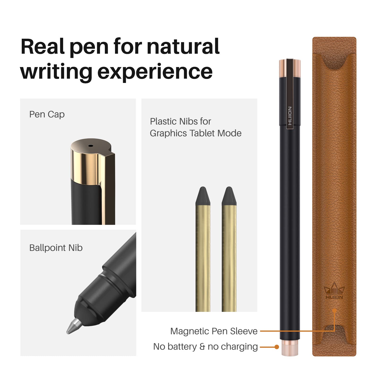 HUION Note 2-in-1 Digital Notebook & Drawing Tablet with Battery-Free Stylus, Bluetooth Wireless Electronic Writing Pad - A5 (9.5x7 inch) Refillable Notepad for Note Taking, Digital Art, Online Meetings & Office Work - Perfect for Students, Artists & Professionals