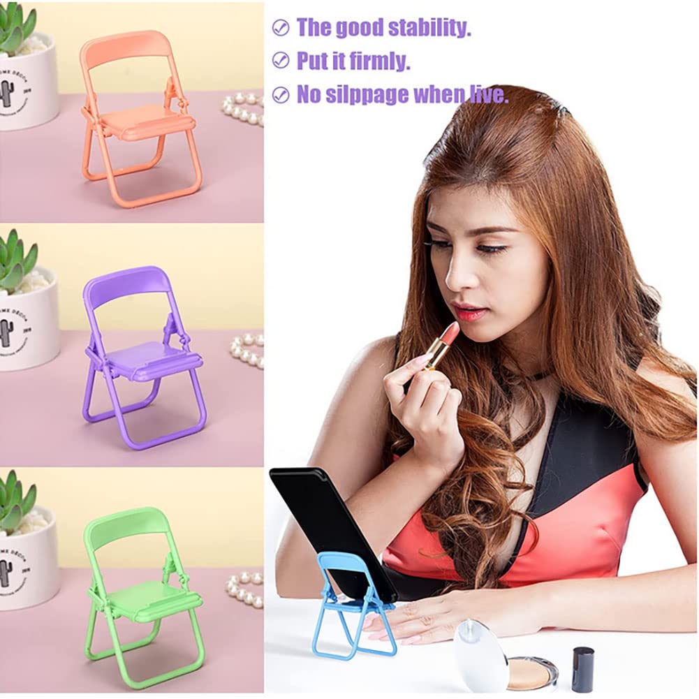 4Pcs Mini Foldable Phone Stand Holder - Portable Cute Candy Color Phone Stand for Smartphones, Tablets, E-Readers - Perfect for Desk, Bed, Travel & Watching Videos