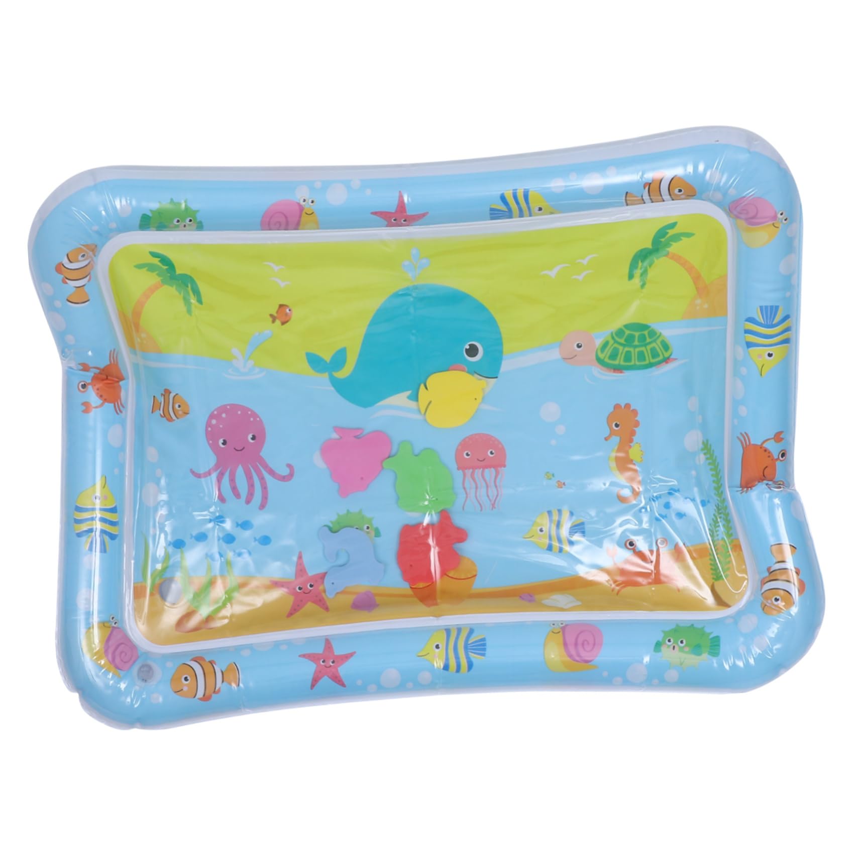 GREENADSCAPE Inflatable Water Play Mat - 1pc Blue Water Cushion for Tummy Time & Sensory Development | Non-Toxic Plastic Baby Activity Mat for Indoor/Outdoor Use