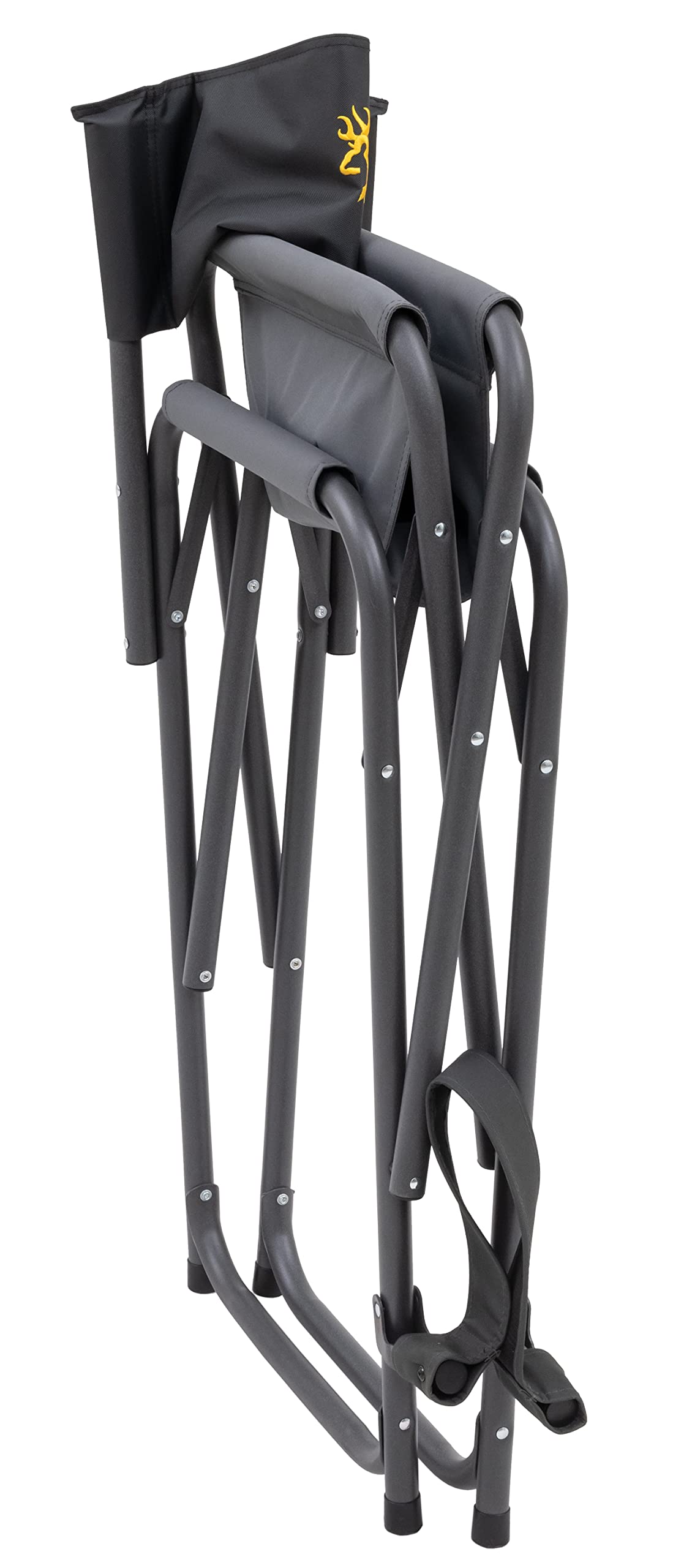 Browning Directors Chair - Heavy Duty Outdoor Folding Chair with Durable Fabric & Sturdy Aluminum/Steel Frame, Tall Seat & Flip-Down Footrest - Perfect for Camping, Beach, Backyard & Outdoor Events
