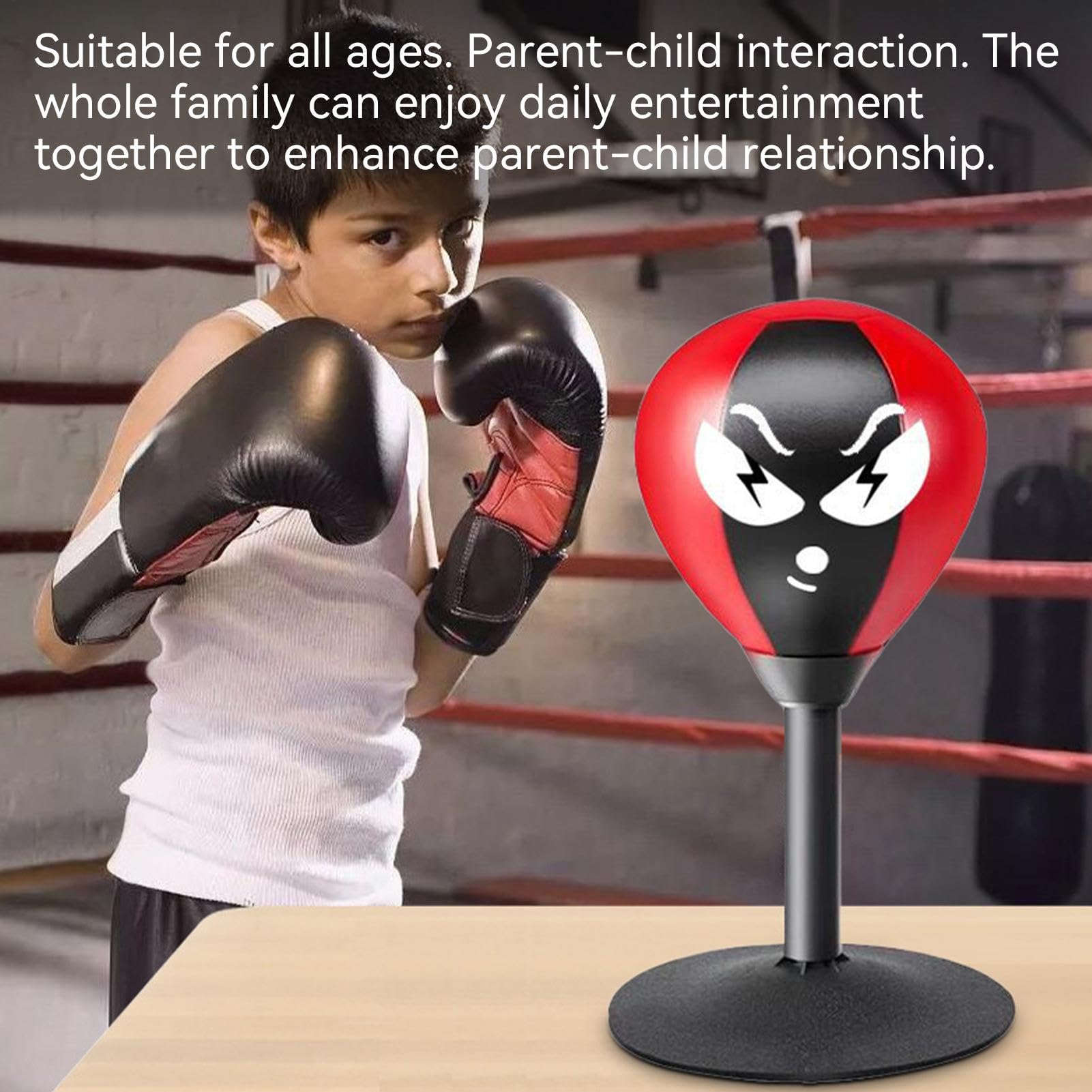 Fun Punch Rage Bag - Heavy Duty Desktop Boxing Ball with Suction Cup for Stress Relief | Anger Management & Office Stress Relief Tool for Kids & Adults | Perfect for Home, Office & Classroom Use