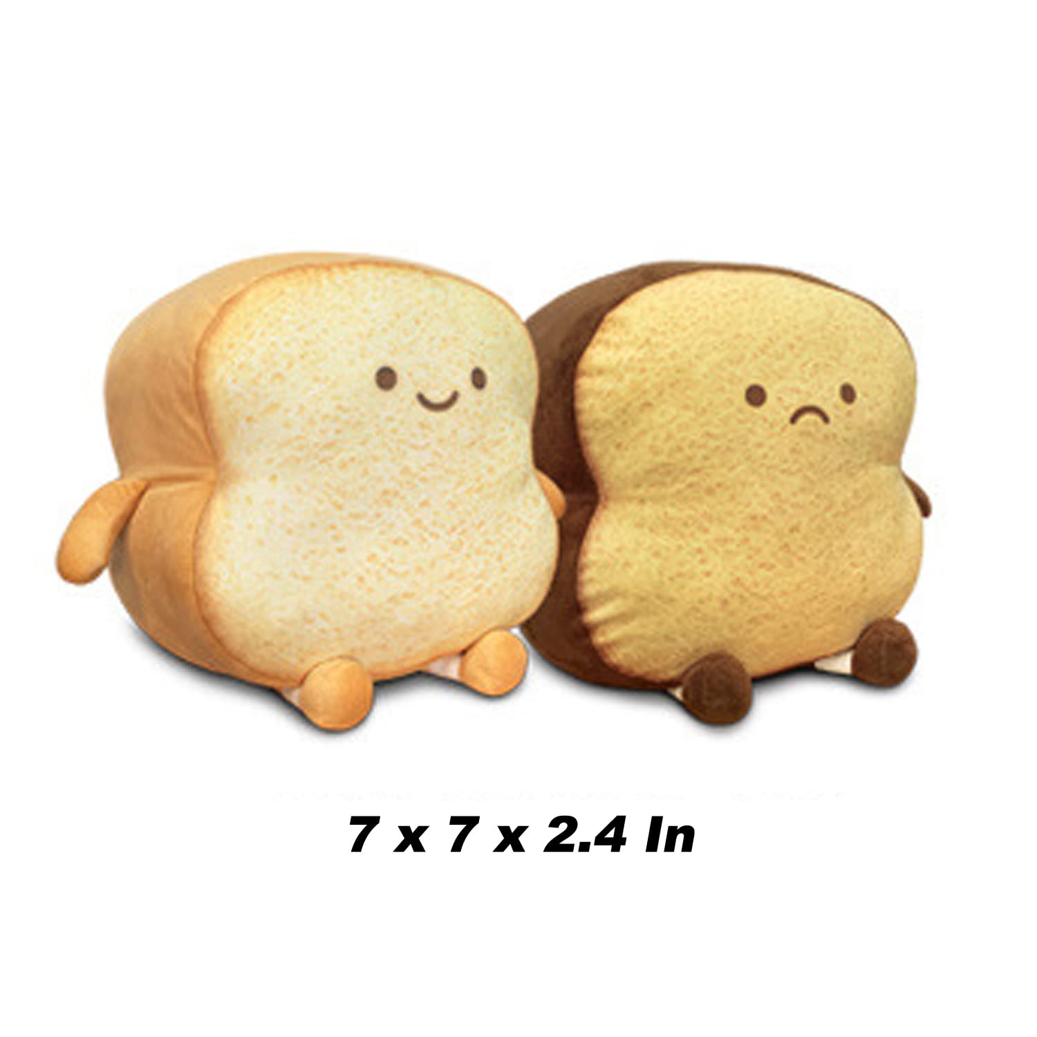 Soft Toast Bread Plush Pillow - Cute Sliced Bread Shaped Cushion with Facial Expression, Comfortable Stuffed Toy for Kids & Adults, Perfect Gift for Home, Bedroom Decor (Small) - Great for Sofa Lounging, Nap Time, and Cozy Home Decor