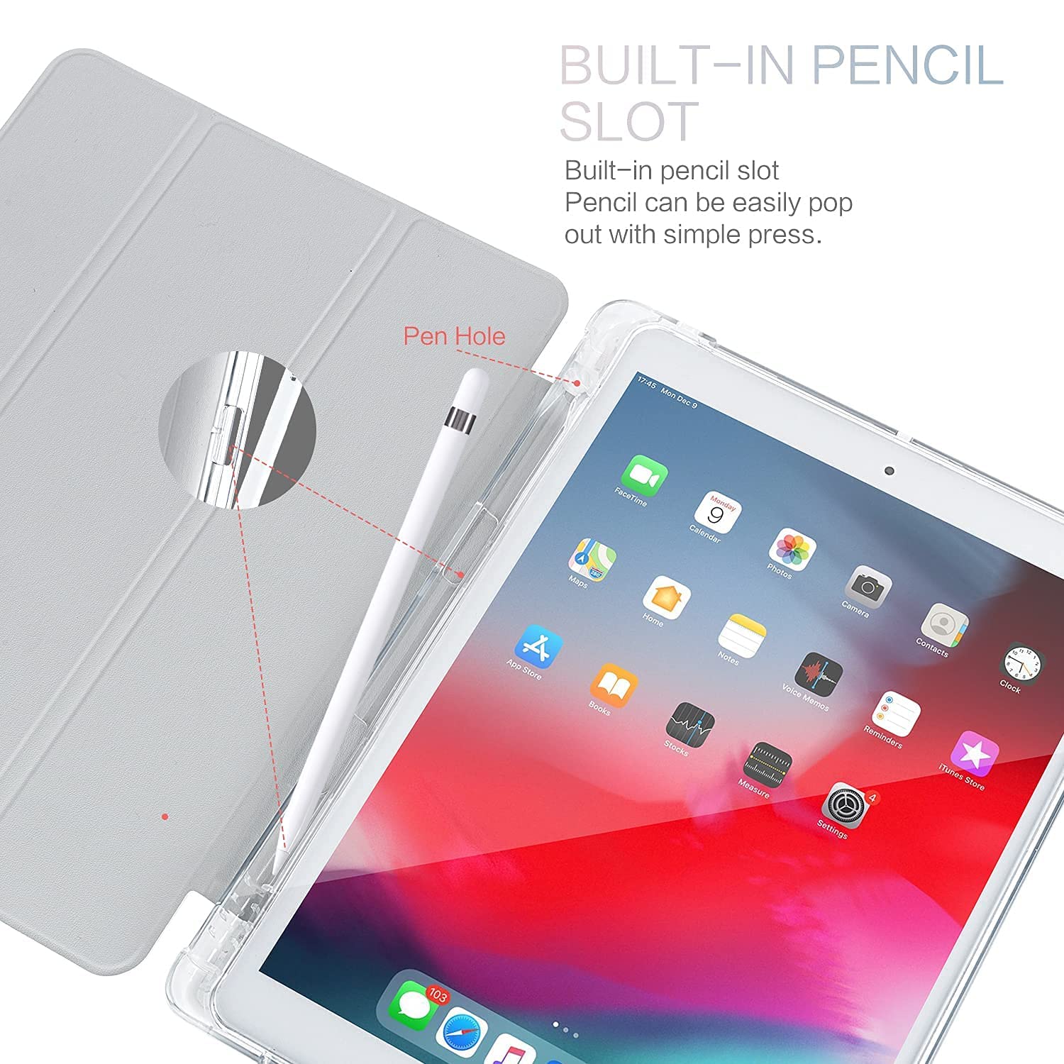 iPad 9th/8th/7th Generation Case with Pencil Holder - 10.2 Inch Protective Cover for Kids, Women & Girls | Auto Wake/Sleep, Multi-Angle Stand, Cute Giraffe Flower Design | Perfect for School, Travel & Home Use (2021/2020/2019 Models)