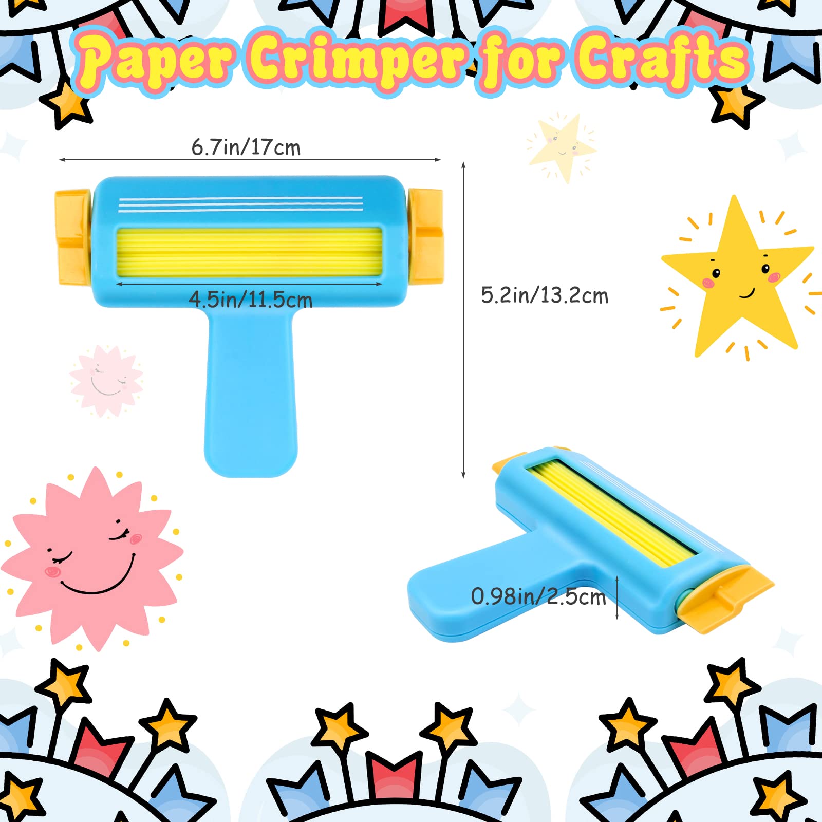 Wave Crimper Tool for Paper Crafting - DIY Scrapbooking & Card Making - Decorative Edge Design for Handmade Cards, Invitations & Art Projects (Blue)
