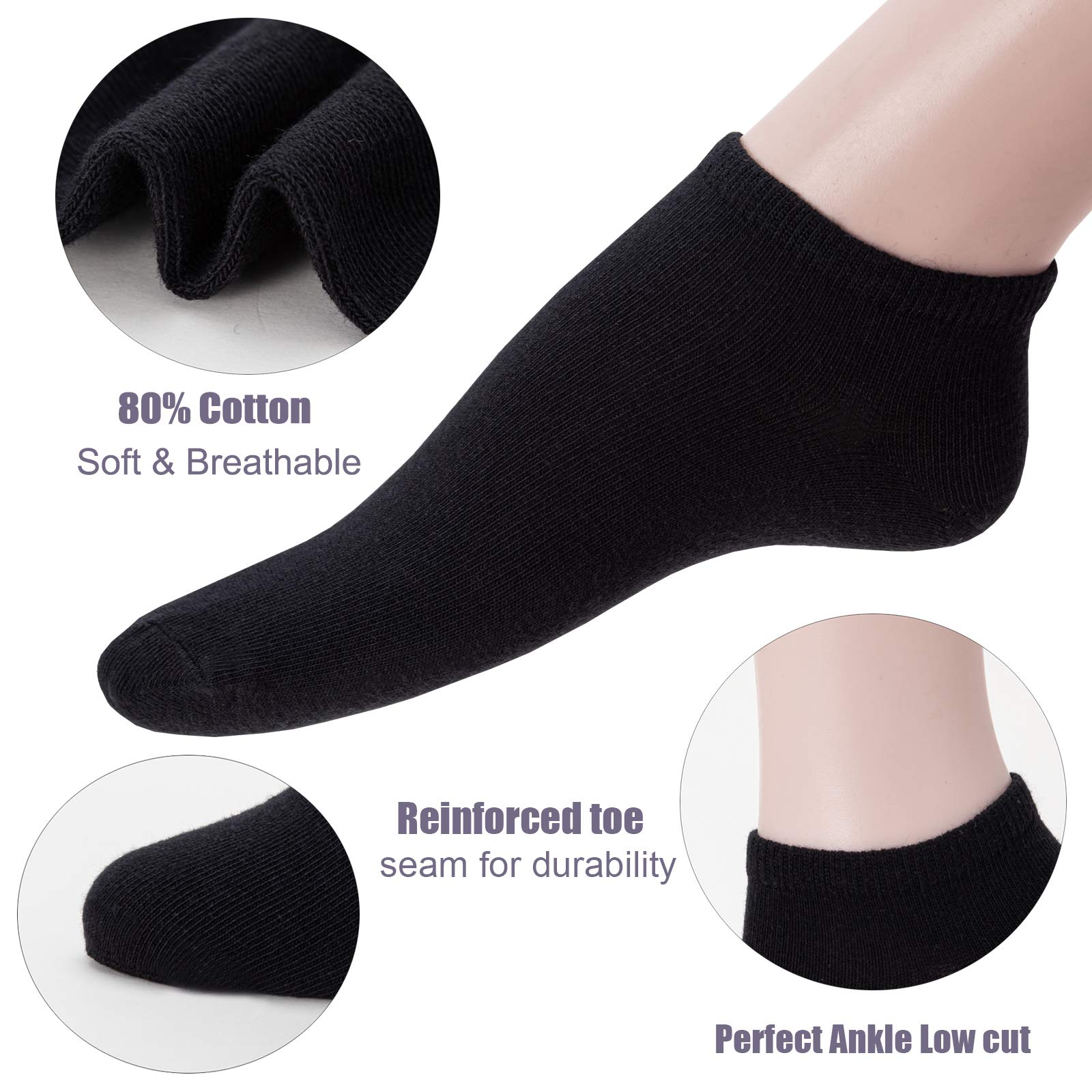 Women's No Show Socks - Breathable Cotton Low Cut Ankle Socks for Everyday Wear | Athletic, Casual & Workout Socks for Running, Sneakers & Shoes