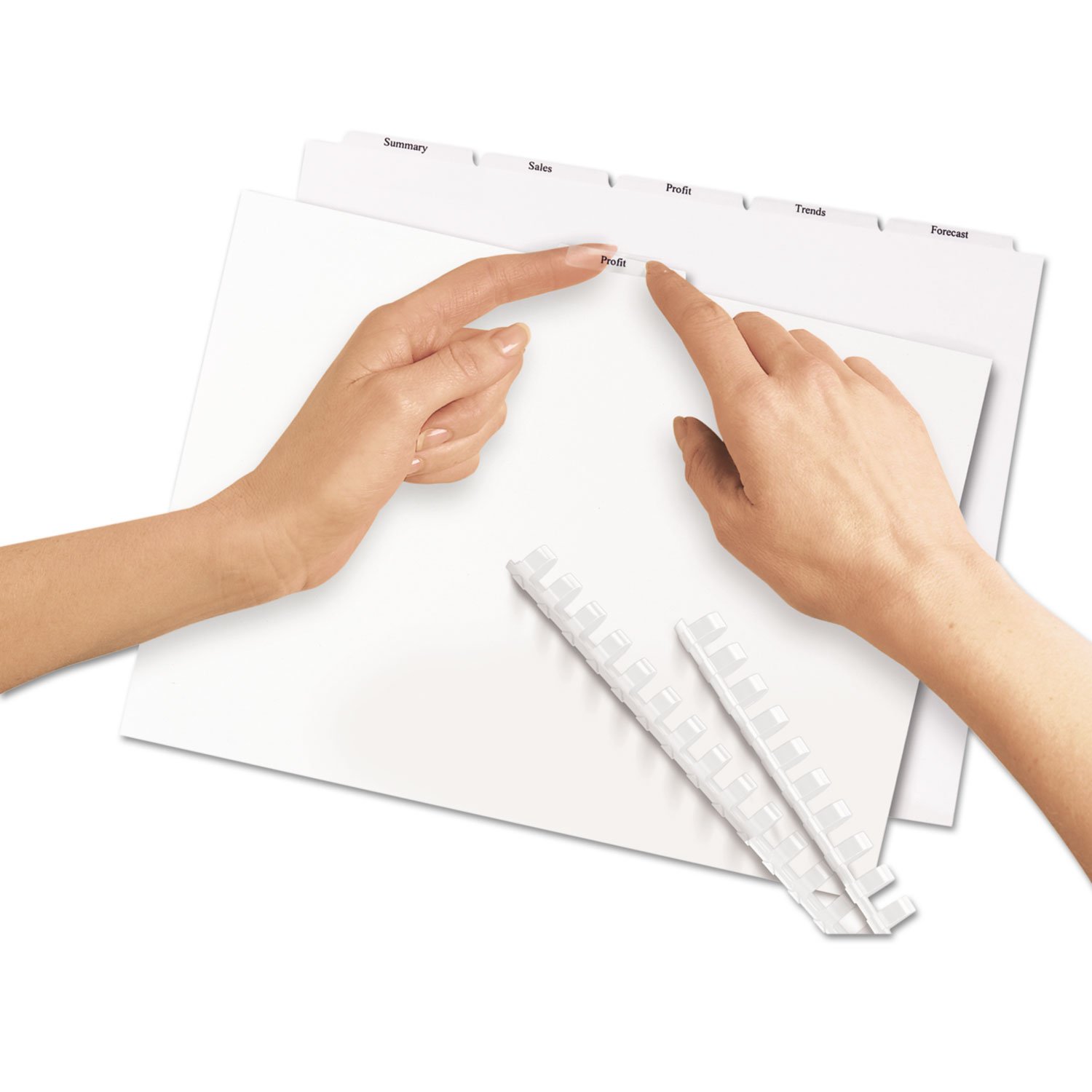 Avery 5-Tab Unpunched Dividers with Clear Labels - Easy Print & Apply, White Tabs, 1 Set (11253) - Perfect for Office Organization, Filing Systems, and Document Indexing