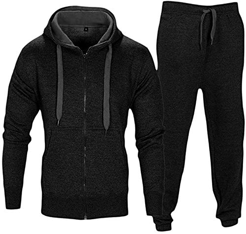 Men's Fleece Tracksuit Set - Full Sleeve Zipper Hoodie & Joggers for Running, Gym, and Casual Wear - Comfortable Sports Sweatsuit for Men