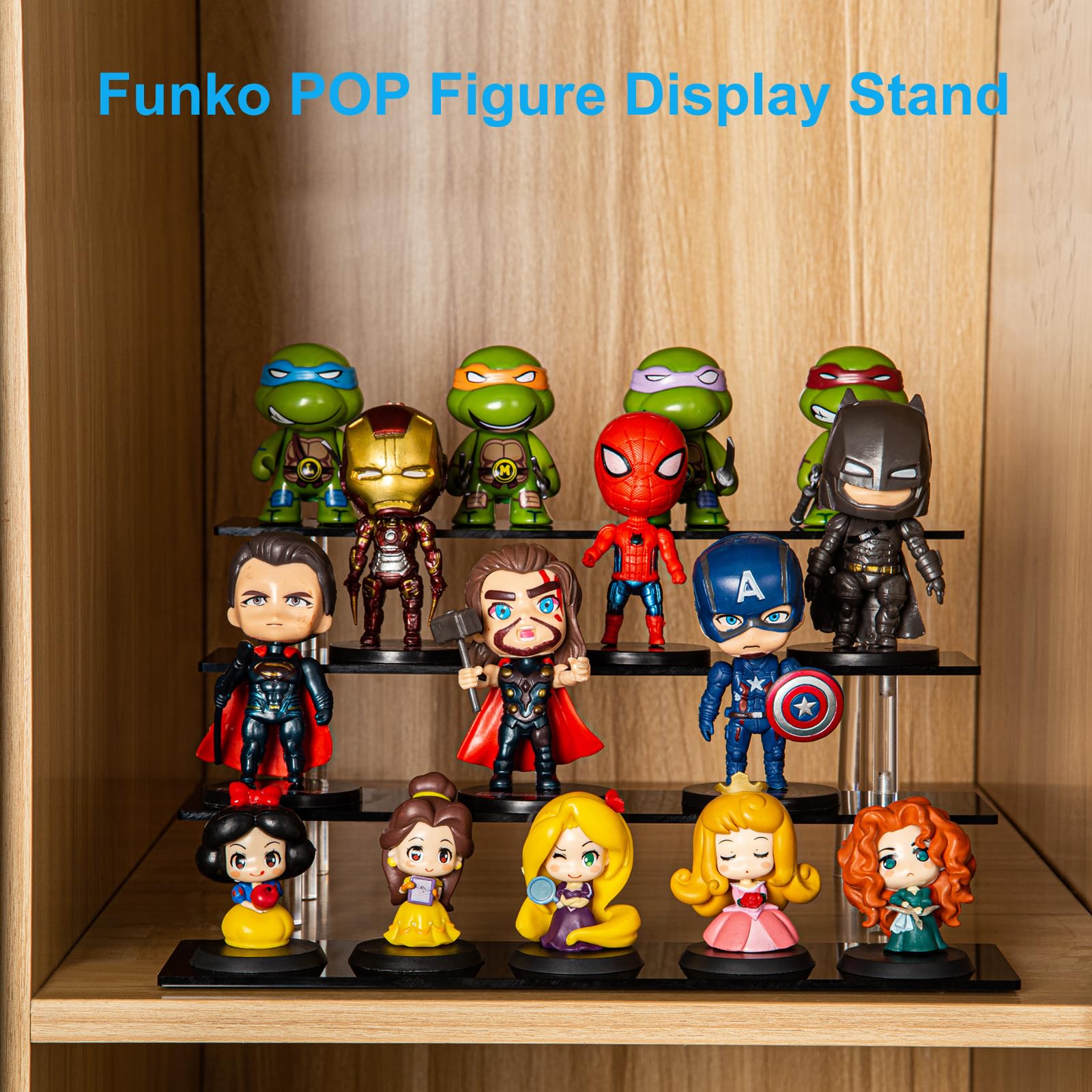 4 Tier Acrylic Perfume Organizer Stand - Black Display Riser for Perfumes, Funko POP Figures, Cupcakes & Desserts | Perfect for Party Decor, Bathroom Storage & Retail Showcase