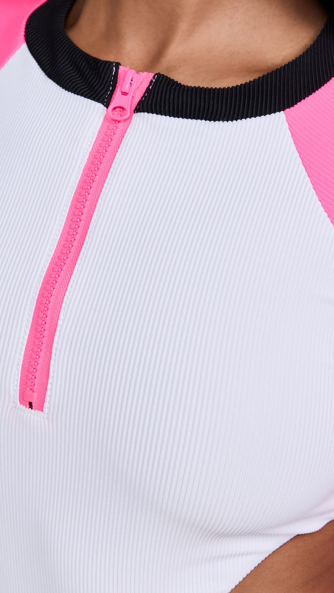 Beach Riot Bethany Springsuit - Black & Pink Color-Block One Piece Swimsuit | Medium | Perfect for Pool Parties, Beach Vacations & Summer Getaways