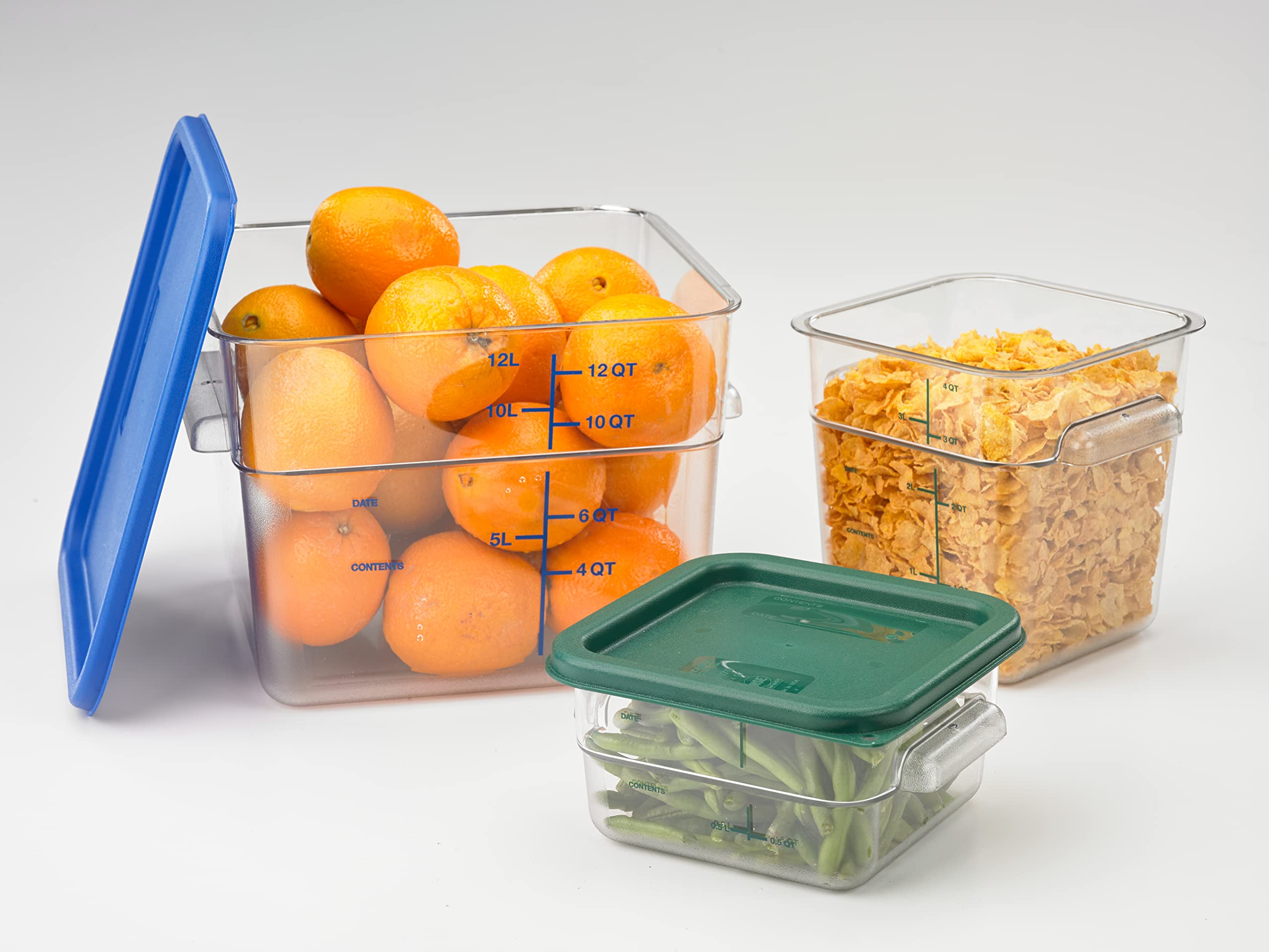 Carlisle 2-Quart Clear Polycarbonate Square Food Storage Container - Stackable Design for Catering, Buffets, Restaurants - Perfect for Meal Prep, Leftovers & Commercial Kitchen Organization