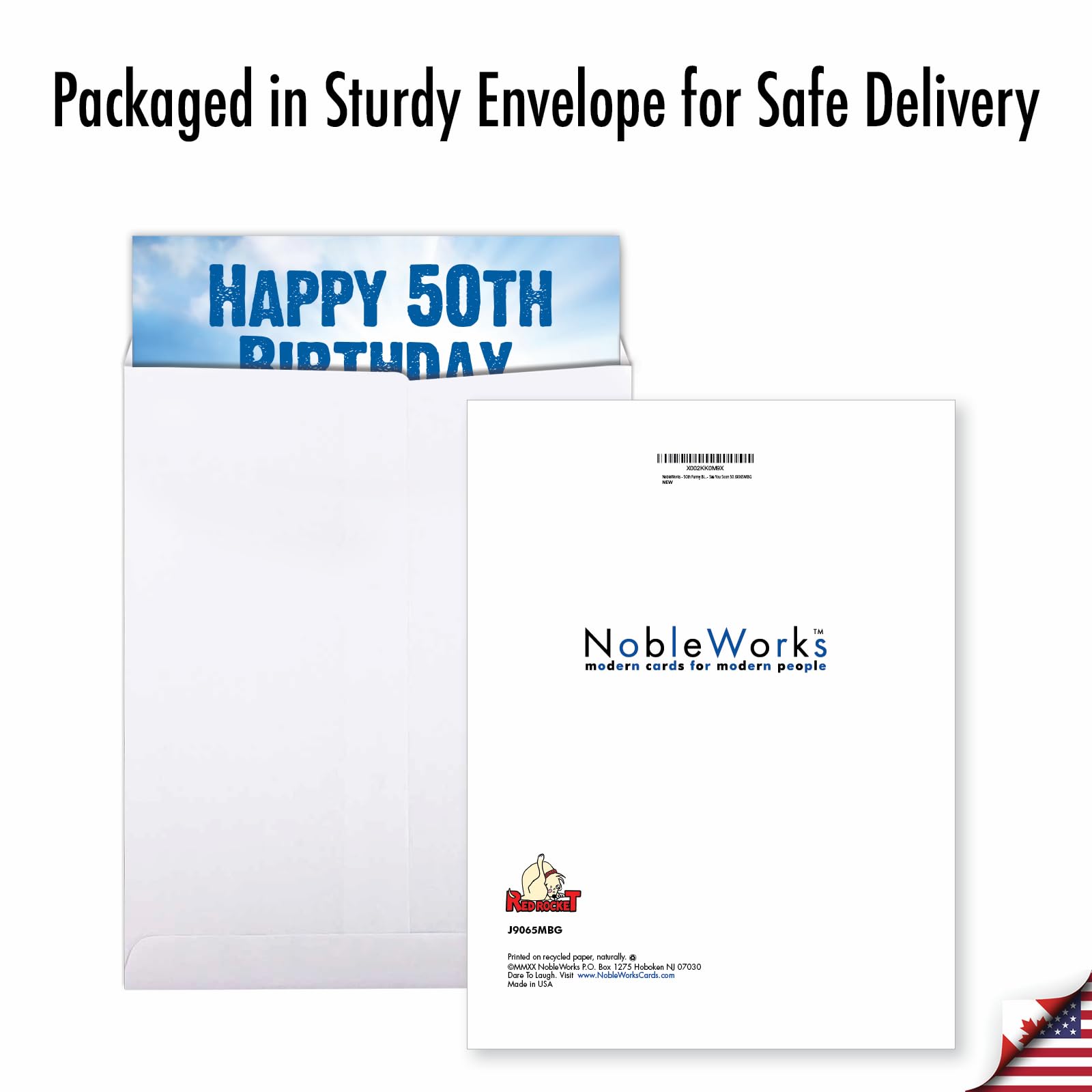 Funny 50th Birthday Card for Men & Women - 8.5 x 11 Inch Humorous Milestone Greeting Card - Perfect for 50th Birthday Parties, Gifts & Celebrations - NobleWorks J9065MBG