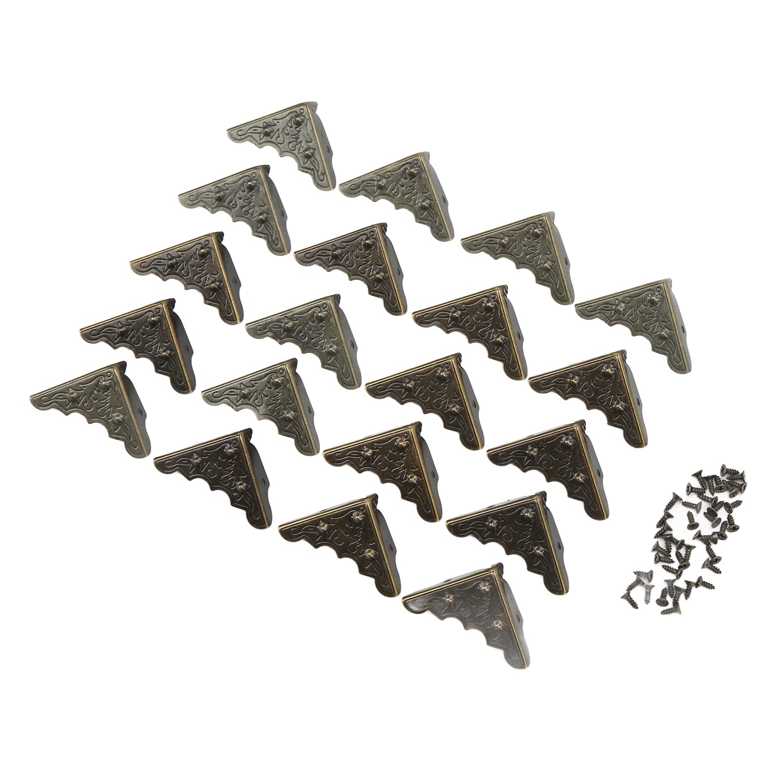50 Pack Heavy Duty Metal Corner Protectors - Rustproof Furniture Edge Guards with Screws for DIY Projects, Wooden Boxes & Vintage Style Cases | Perfect for Home Office, Shipping Crates & Storage Containers
