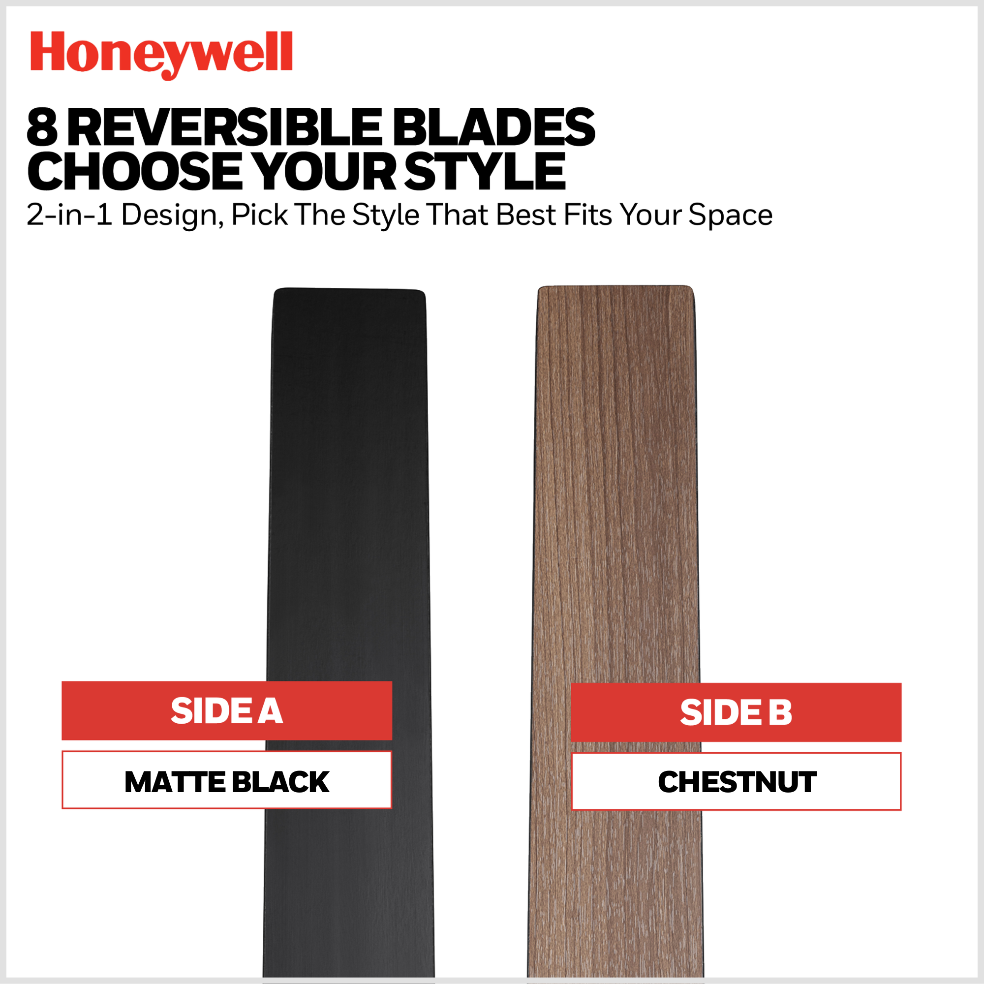 62 Inch Honeywell Kildee Matte Black Smart Ceiling Fan with Color Changing LED Light, Remote Control - Perfect for Living Room, Bedroom & Outdoor Patio