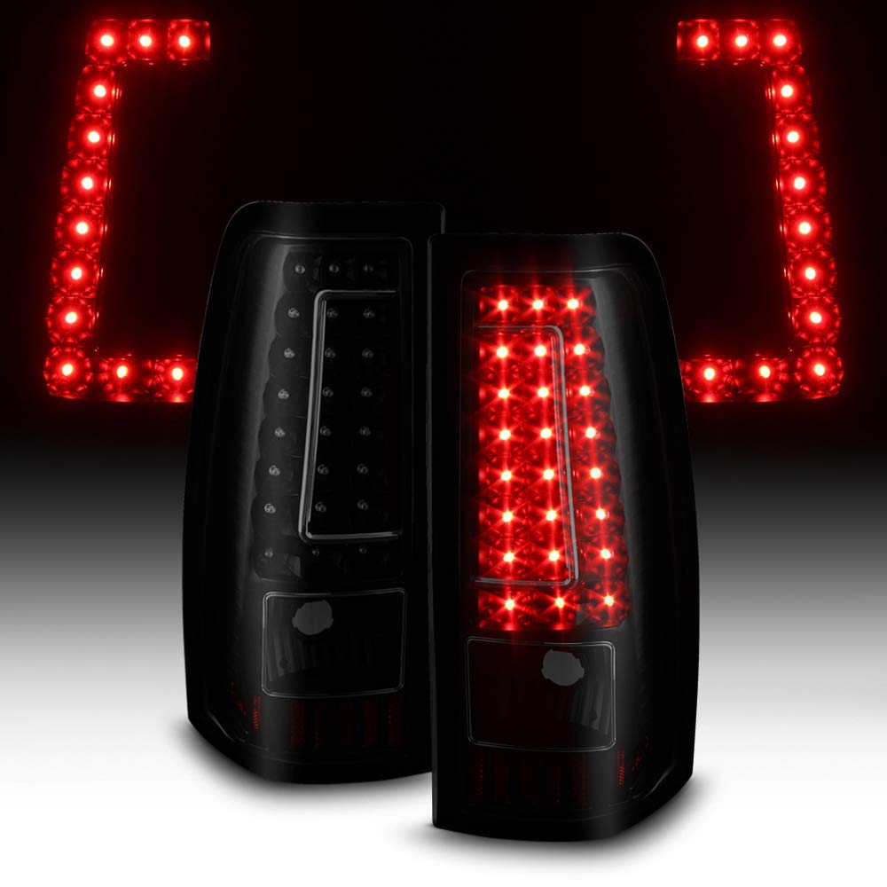 ACANII LED Tail Lights Brake Lamps for 2003-2006 Chevy Silverado 1500 2500 3500 - Black Smoke Lens - Upgrade Your Truck Lighting for Night Driving & Enhanced Safety