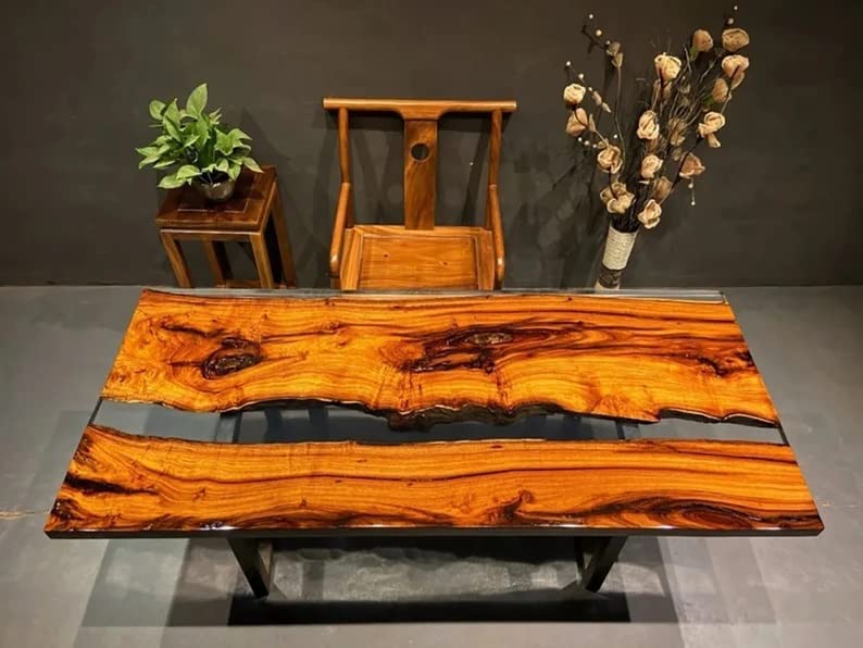 Custom Epoxy River Dining Table for 2-8 People - 36