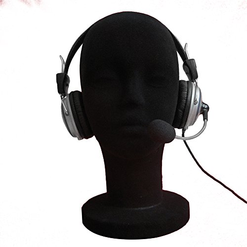 Foam Female Mannequin Head for Wigs - Black Wig Display Stand for Salon, Cosmetology & Hair Styling Practice - Perfect for Hairstyling Training, Wig Making & Beauty School Demonstrations