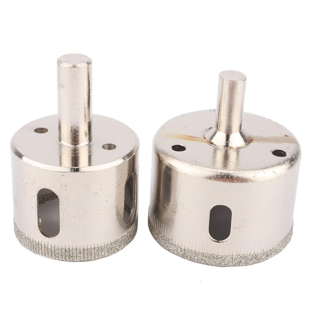 38mm & 45mm Diamond Coated Glass Drill Bit Set - 2PCS Hole Saw for Marble, Ceramic Tile, Granite - Compatible with Power Tools for Bathroom Renovation & DIY Home Improvement Projects