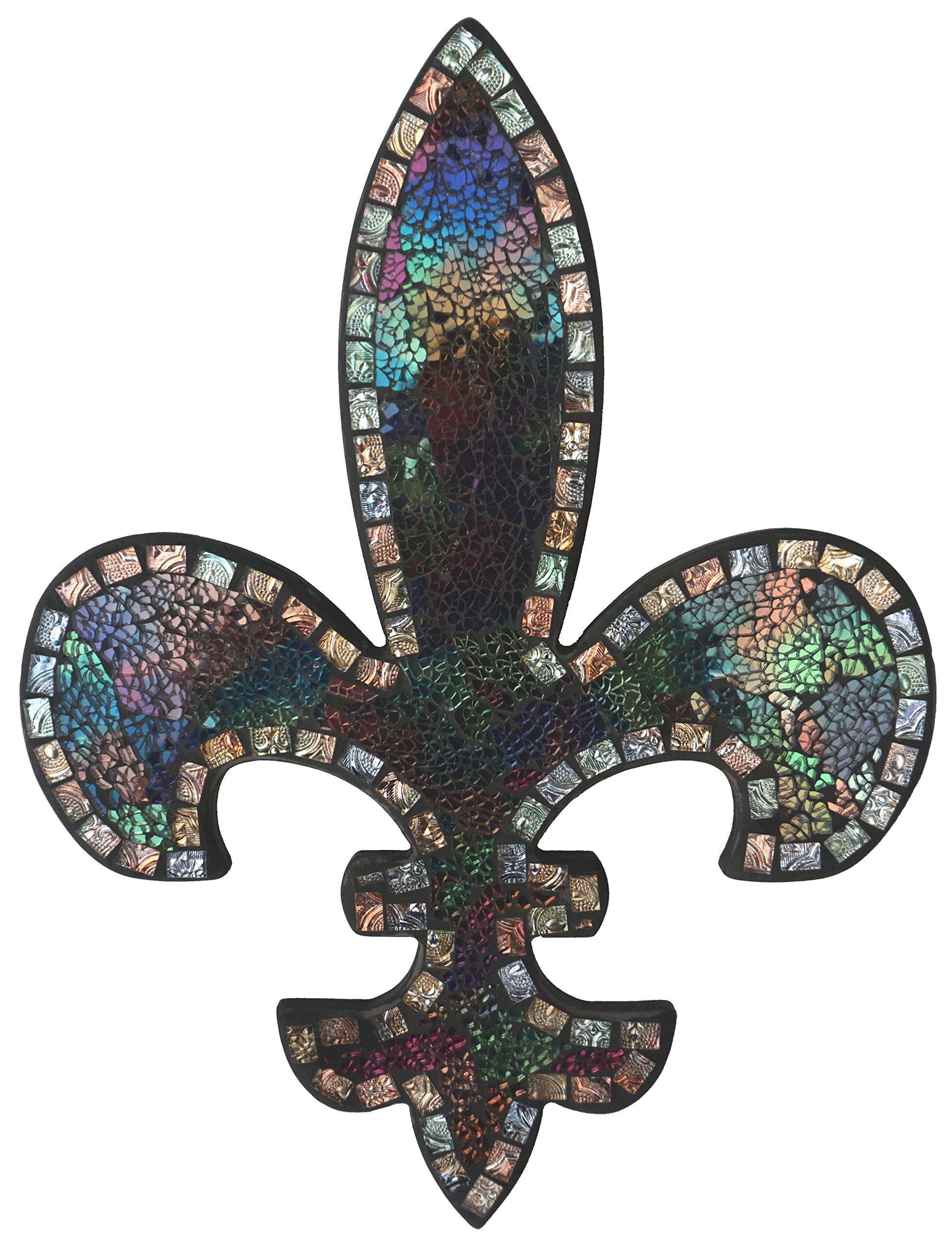 Lulu Decor Mosaic Wall Plaque - Fleur De Lis Design, Housewarming Gift for Home Decor