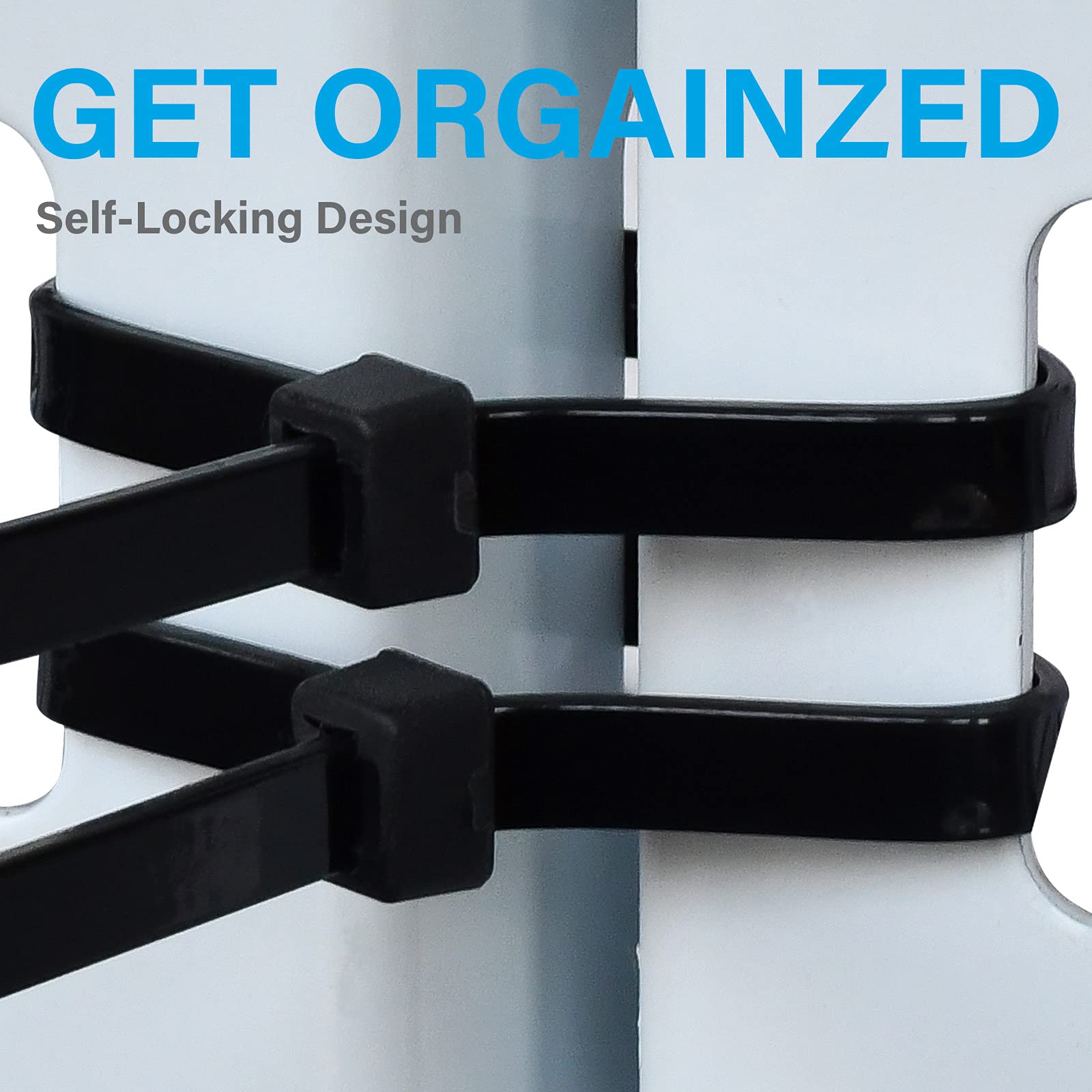 Extra Long Heavy Duty Outdoor Zip Ties 48 Inch - 12 Pack Black Large Cable Ties with 175 lbs Tensile Strength for Garden, Home, Industrial & Outdoor Use