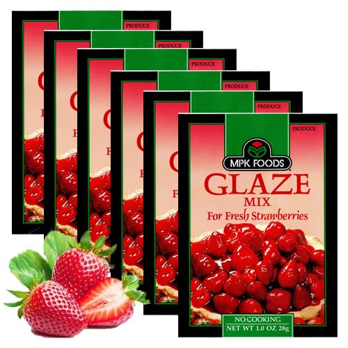 Sugar Free Strawberry Glaze Powder Mix - 6 Pack | Delicious Topping for Cakes, Donuts & Desserts | Keto & Diabetic Friendly Baking Ingredient