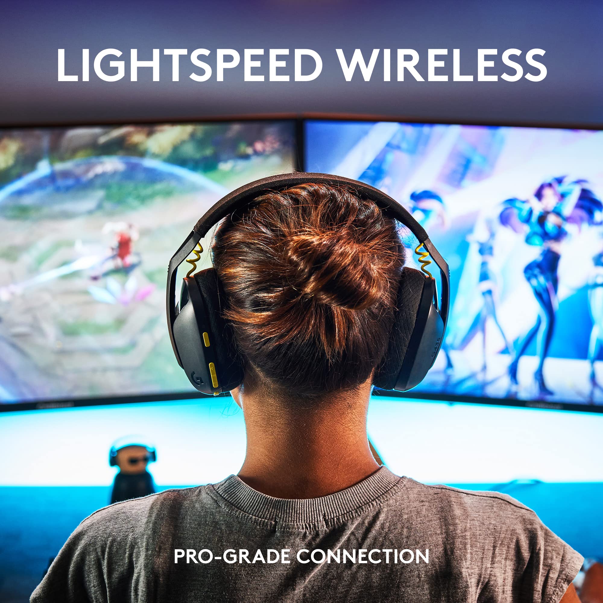 Logitech G435 LIGHTSPEED Wireless Bluetooth Gaming Headset - Lightweight Design, Built-in Dual Microphones, 18-Hour Battery Life, Dolby Atmos Support - Compatible with PC, PS4, PS5, Nintendo Switch & Mobile Devices (Black) - Perfect for Gaming, Streaming & Remote Work