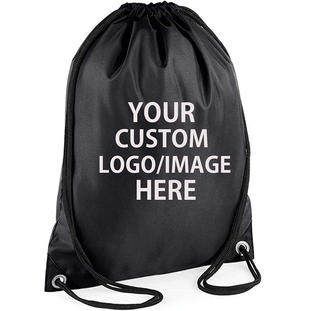 50 PCS Custom Printed Drawstring Backpacks Bulk - Personalized with Text/Logo for Camping, Beach, Gym & School - Perfect for Outdoor Sports, Events & Promotional Giveaways