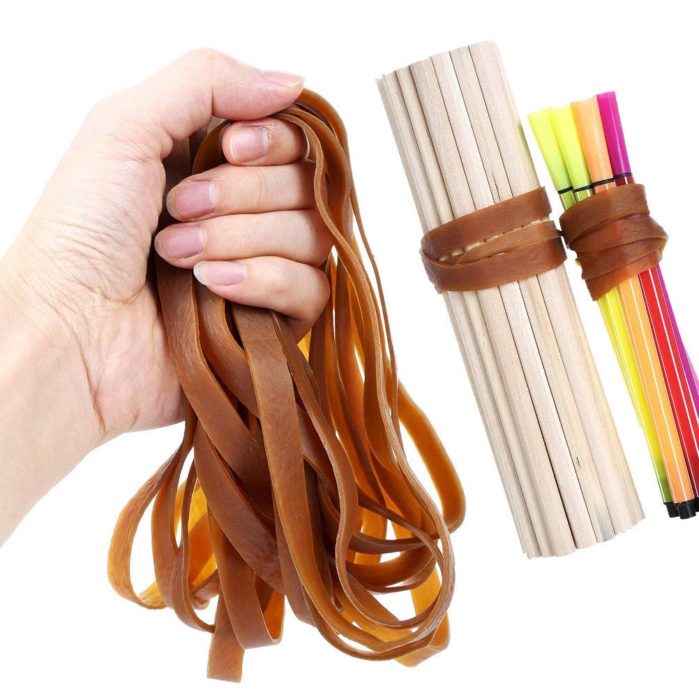 30pcs Heavy Duty Natural Rubber Bands - 8 Inch Length, 0.4 Inch Width, 0.06 Inch Thickness - Strong Elastic Bands for Office, File Folders, Trash Bags, Packaging, DIY Crafts & Home Organization