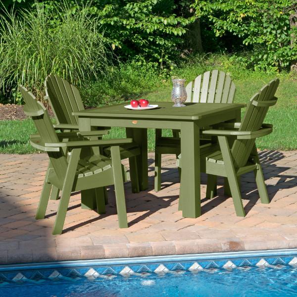 Hamilton Adirondack 5-Piece Square Outdoor Dining Set - Patio Furniture for Backyard, Garden, Deck & Poolside Dining