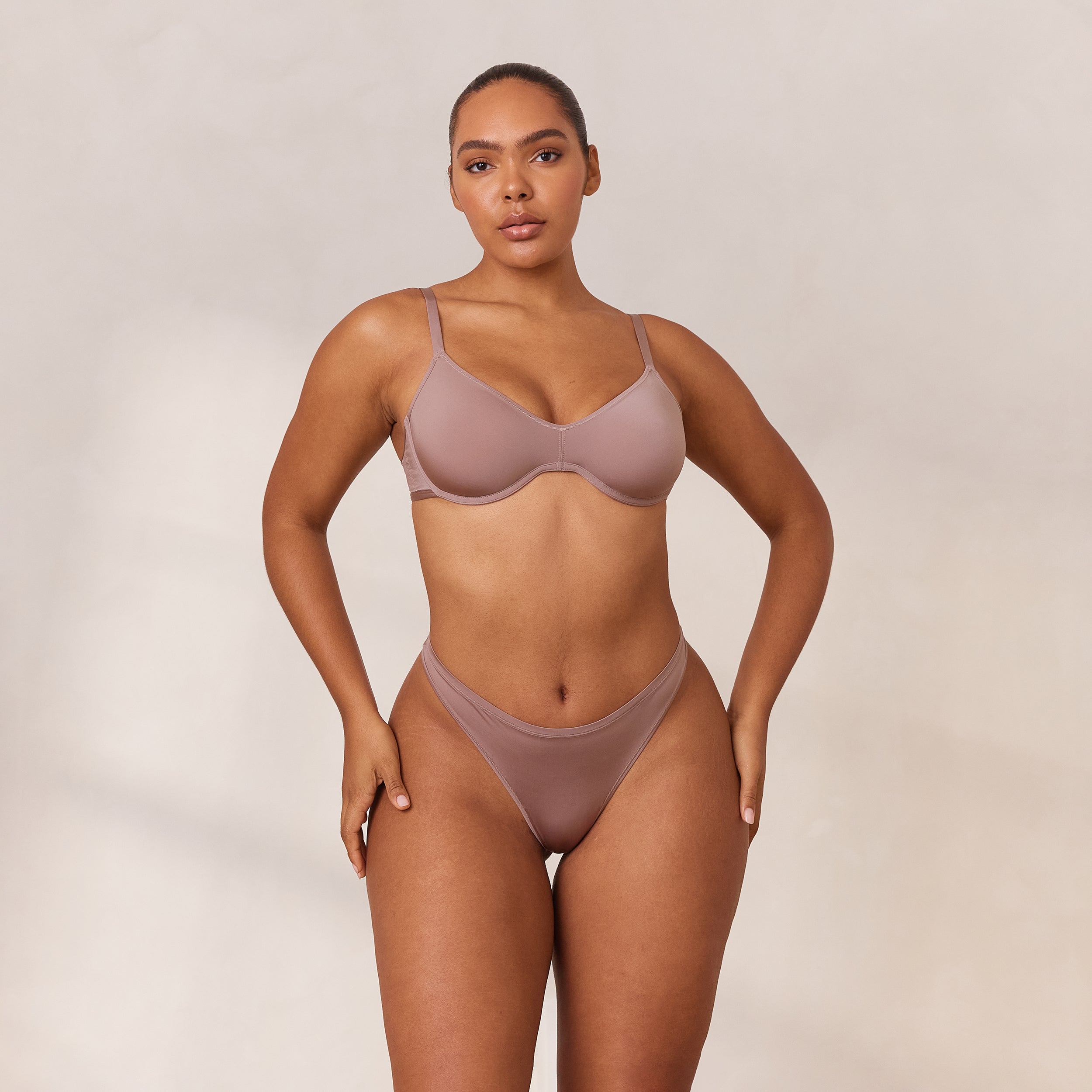 Barely There Plunge Bra in Mauve - Comfortable & Supportive Lingerie for Everyday Wear & Special Occasions