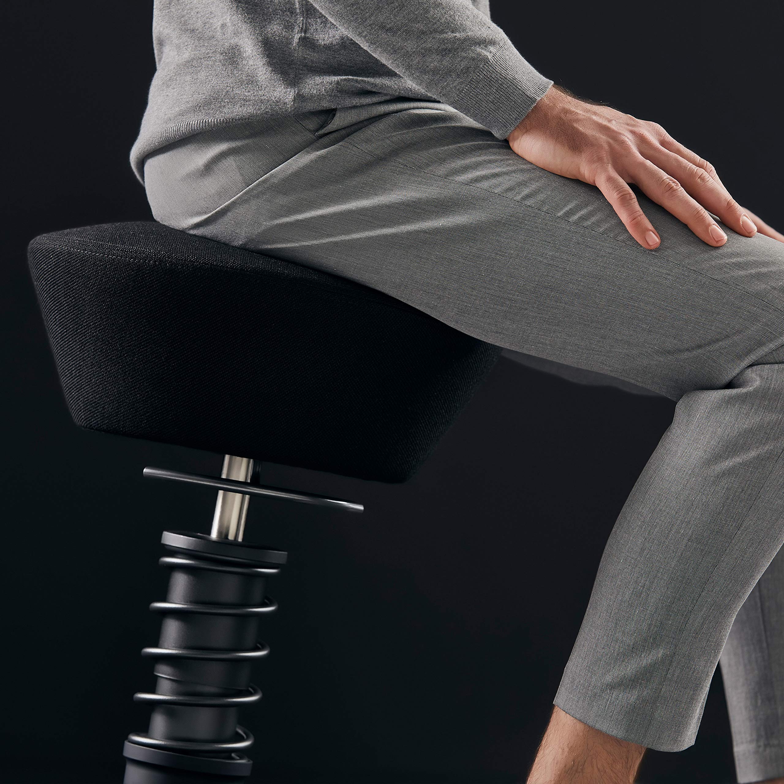 Aeris Swopper New Edition Ergonomic Stool - Dynamic Office Chair for Back Support & Posture Correction - Height Adjustable (17.7-23.2 inches) Spring Stool with Active Sitting Technology - Perfect for Home Office, Standing Desks & Workplace Wellness