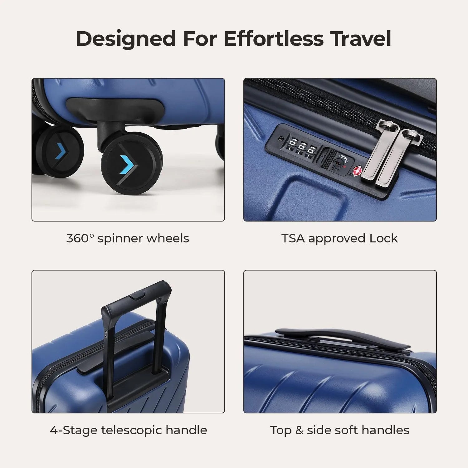 Daren 16-20 Inch Lightweight Hardside Carry On Luggage - Perfect for Air Travel, Business Trips & Weekend Getaways