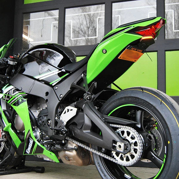 Kawasaki ZX10R Fender Eliminator Kit for 2016-2020 Models - Lightweight Tail Tidy License Plate Relocator for Motorcycle Customization & Street Legal Compliance