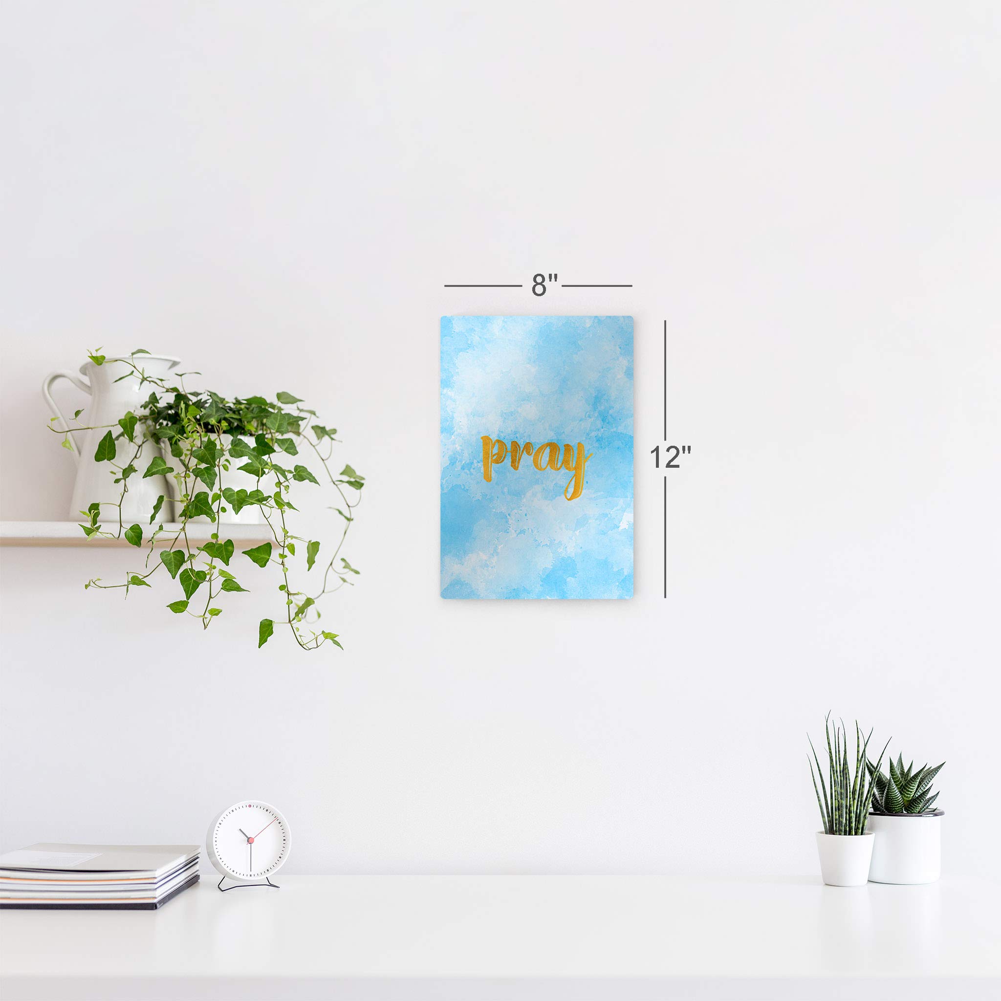 Smile Art Design Christian Wall Art - 12x8 Inch Metal Print with Bible Verse, Inspirational Religious Gift, Ready to Hang - Perfect for Home Decor, Church, Office & Prayer Room (Made in USA)