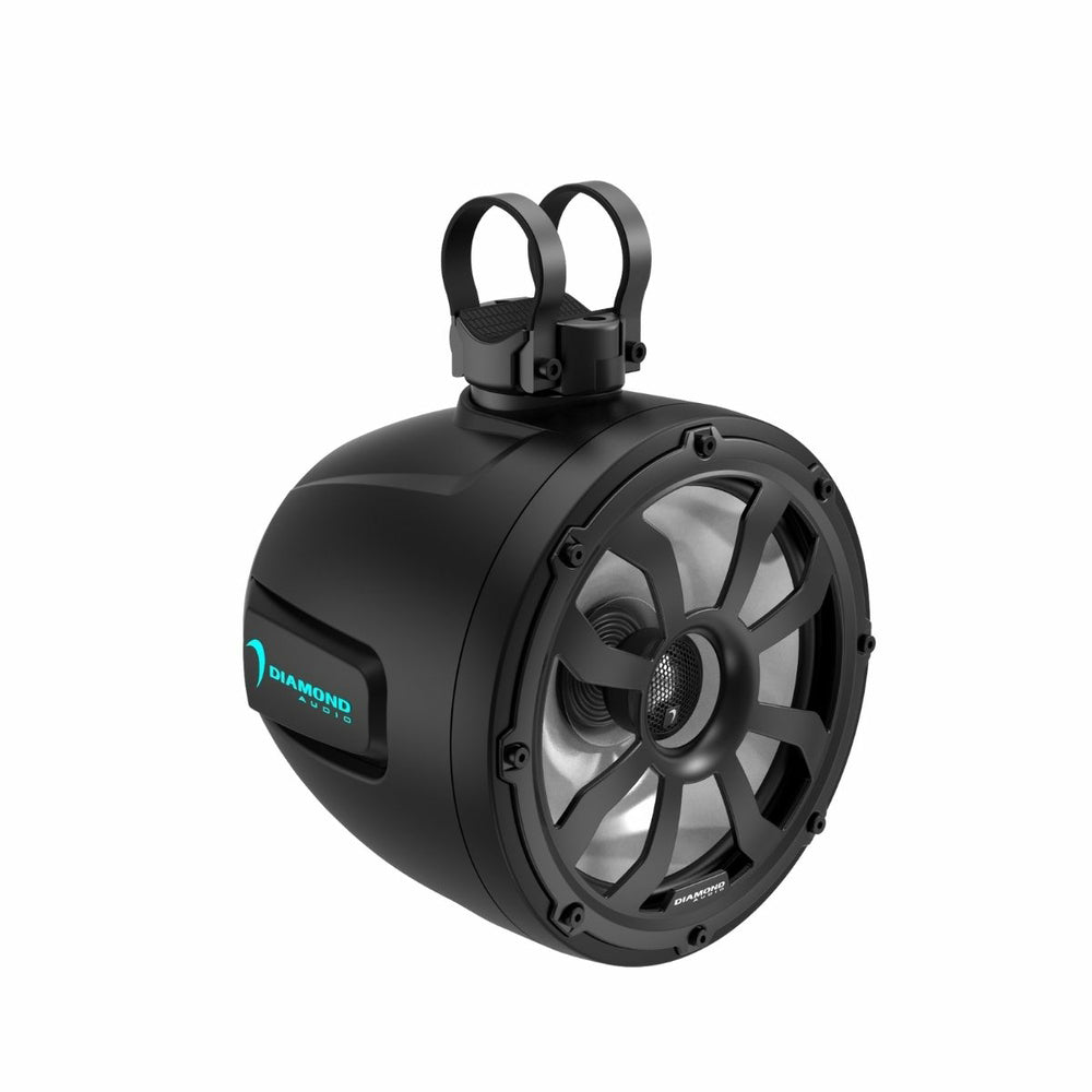 Diamond Audio POD8F4B 8 Inch 2-Way Marine Tower Speaker - 700W Peak (350W RMS) Waterproof Boat Speakers - Black - Perfect for Boats, Yachts & Outdoor Marine Audio Systems