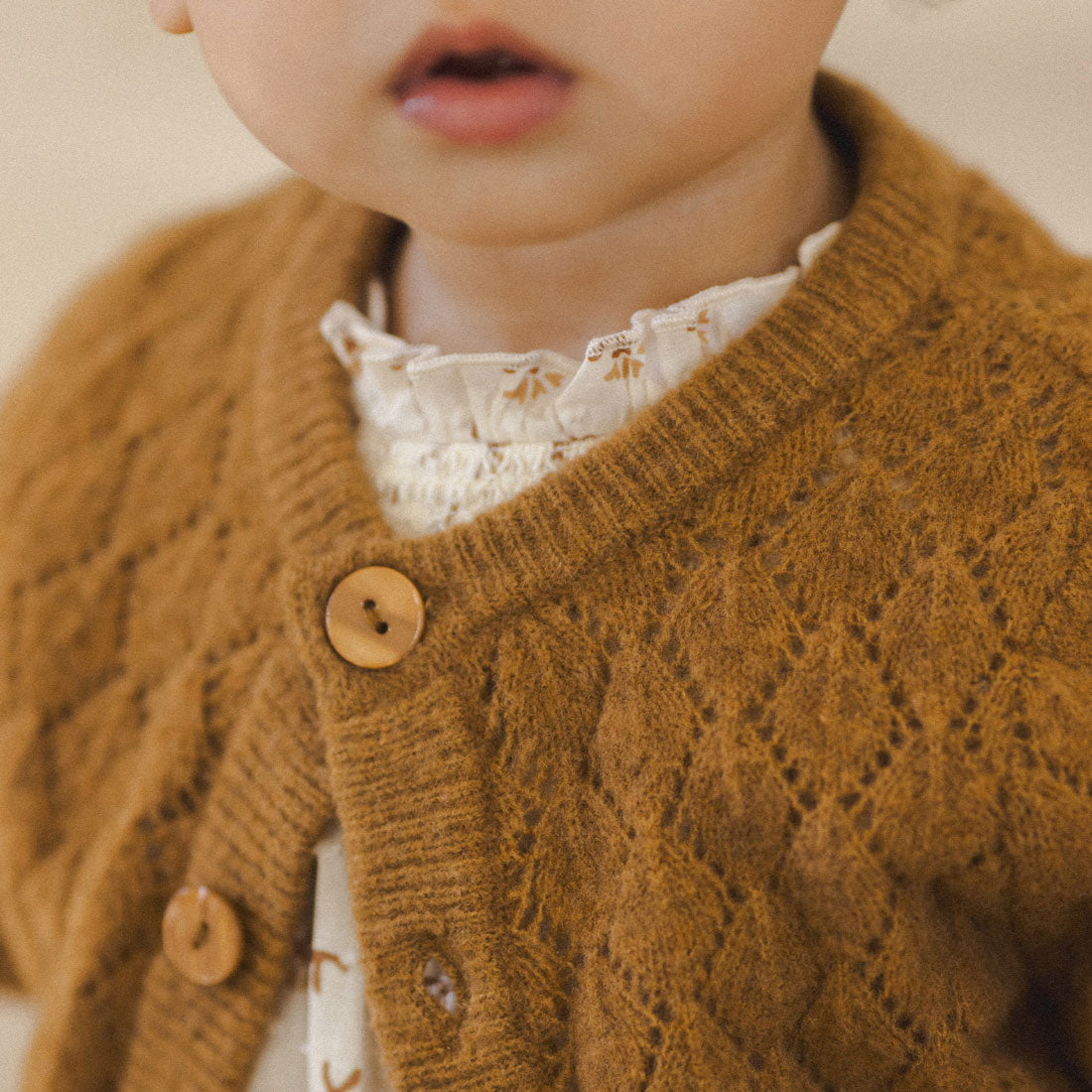 Cropped Pointelle Cardigan Women's Lightweight Knit Sweater - Golden Yellow Final Sale | Perfect for Spring Layering & Casual Outfits