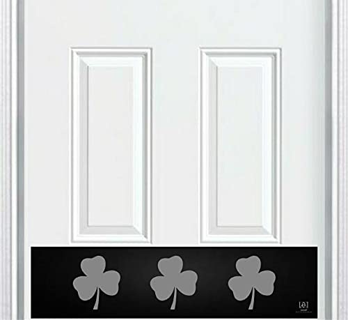 Shamrock Irish Engraved Door Kick Plate - Satin Black Aluminum for Home & Office