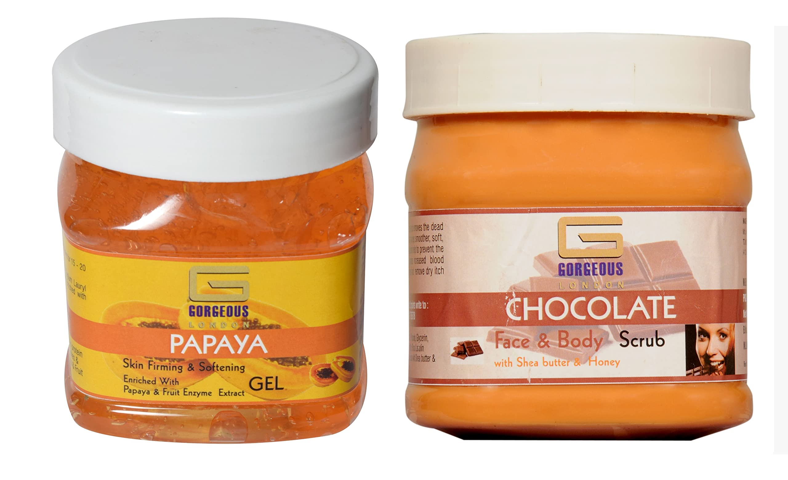 Exfoliating Papaya & Chocolate Body Scrub Duo - 2 Pack (450ml Each) for Smooth, Glowing Skin - Perfect for Spa Day & At-Home Skincare Routine