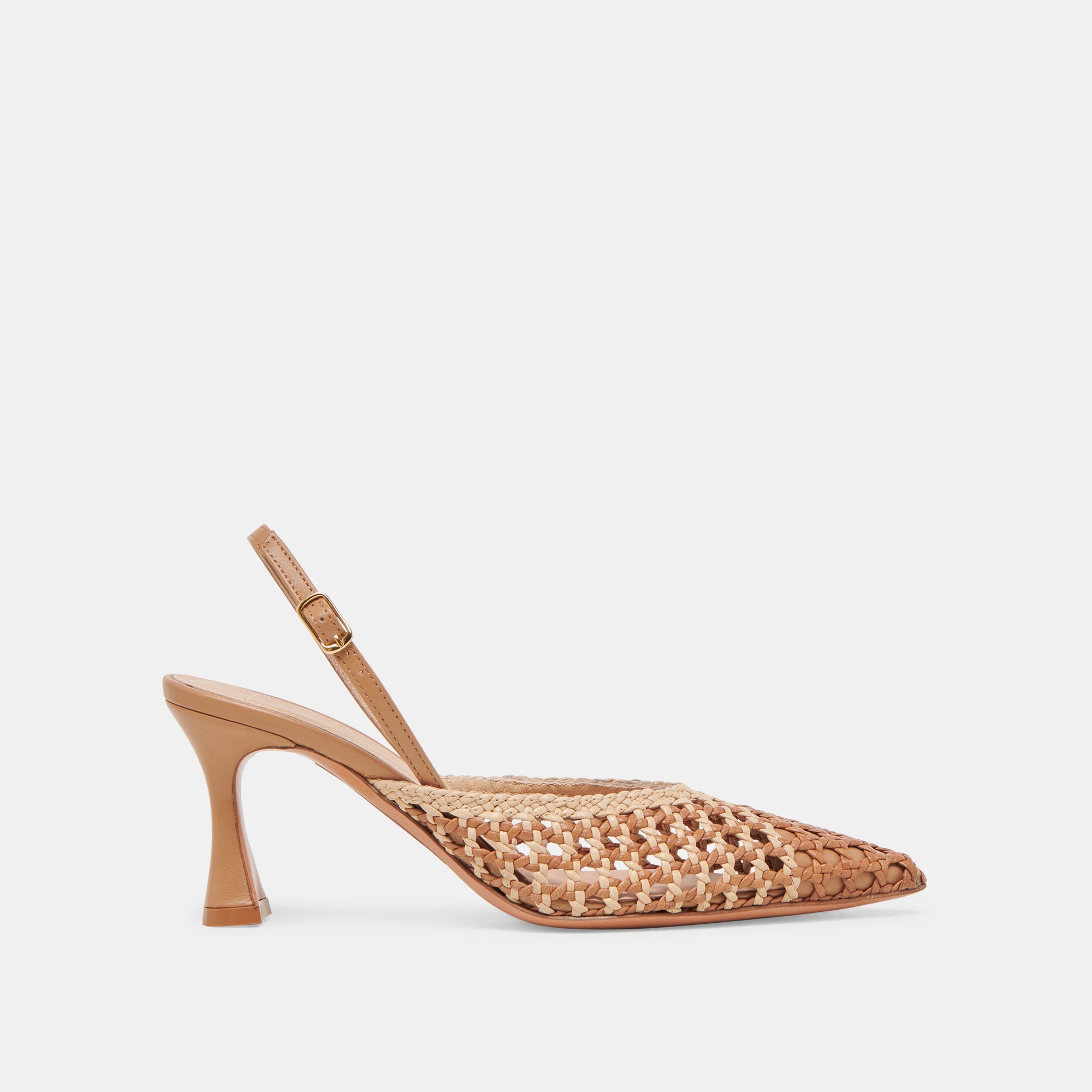 Gloria Women's Brown Woven Leather Heels - Comfortable High Heel Sandals for Weddings, Parties & Evening Events