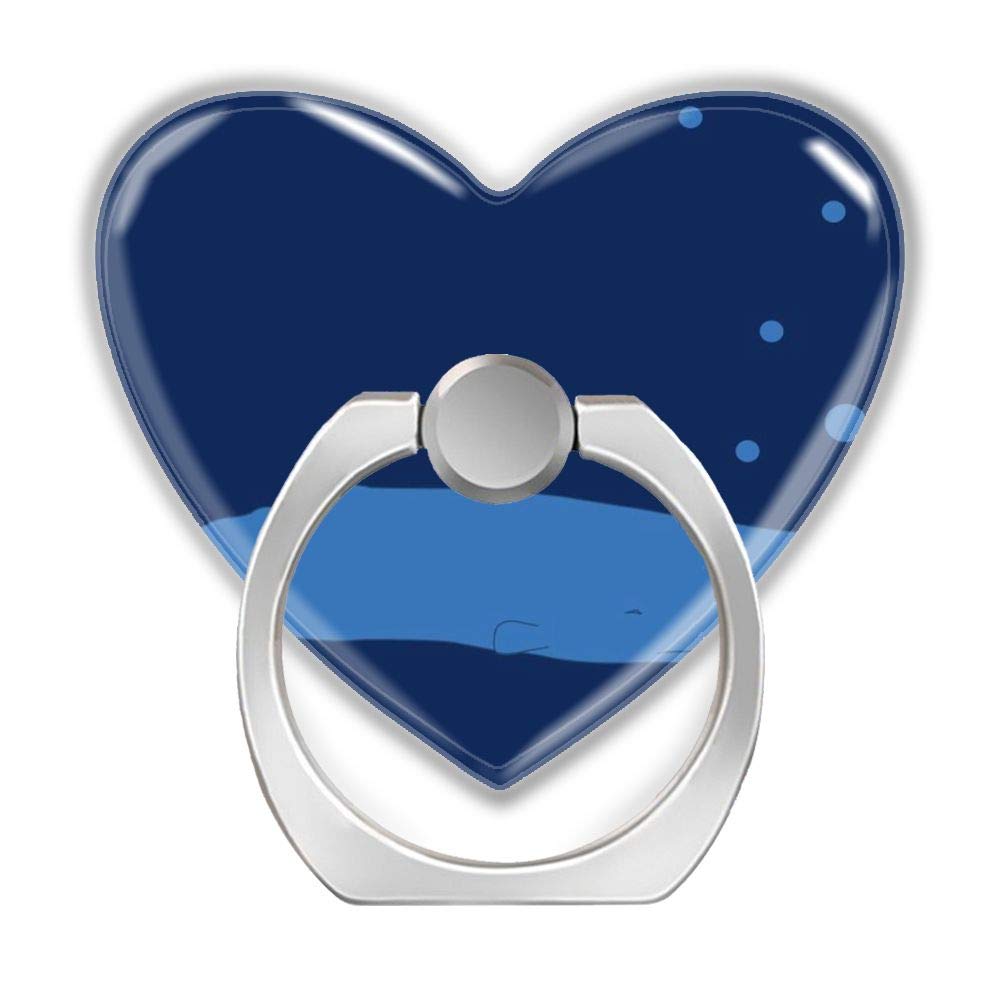 2 Pack Blue Whale Phone Ring Holder - 360° Rotating Self-Adhesive Finger Stand for Smartphones & Tablets | Heart-Shaped Design for Secure Grip | Perfect for Desk Work, Watching Videos & Taking Selfies