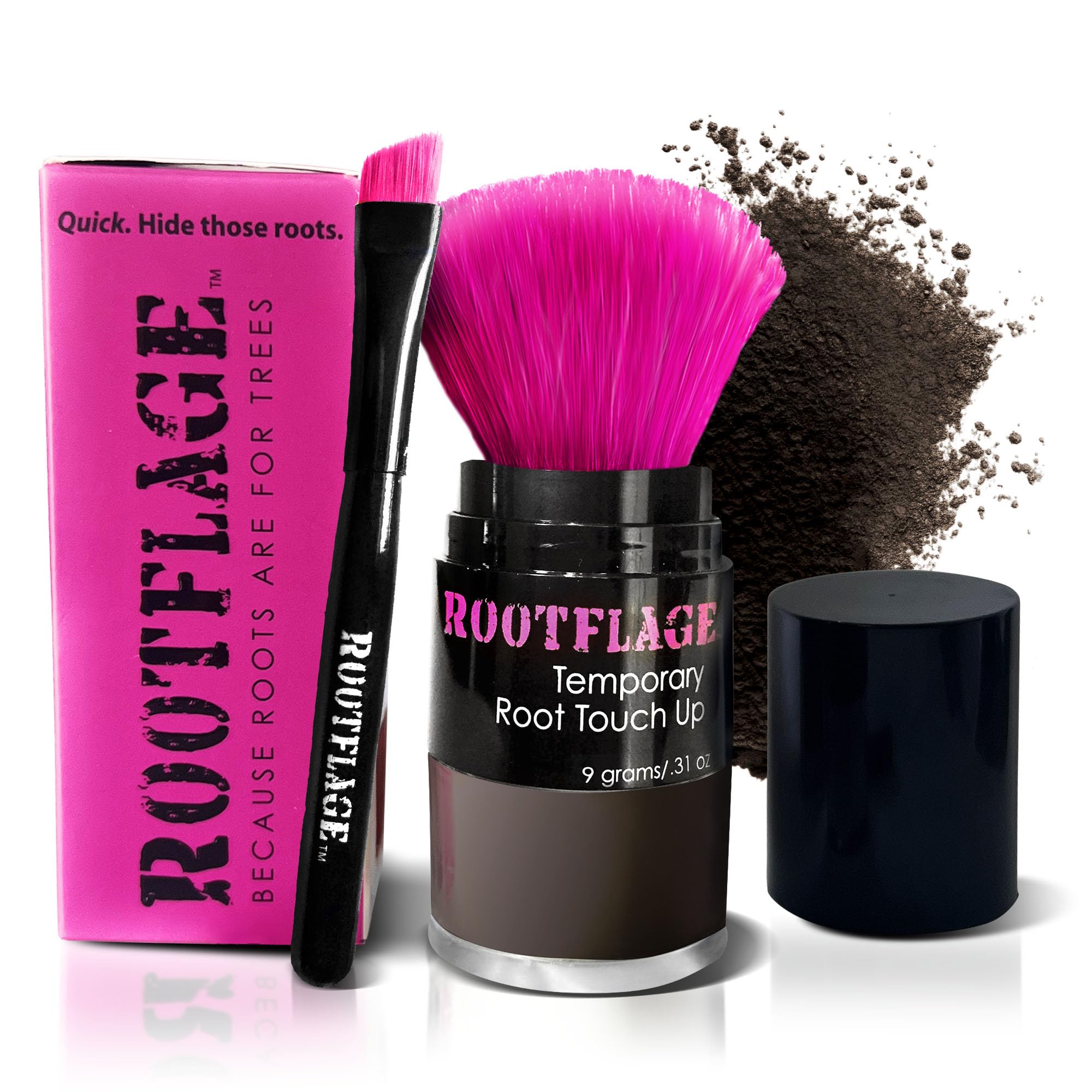 Root Touch Up Powder for Brown & Black Hair - Instant Temporary Hair Root Concealer, Hairline Filler & Cover Up Powder | Perfect for Gray Coverage, Root Maintenance & Quick Touch-Ups Between Salon Visits