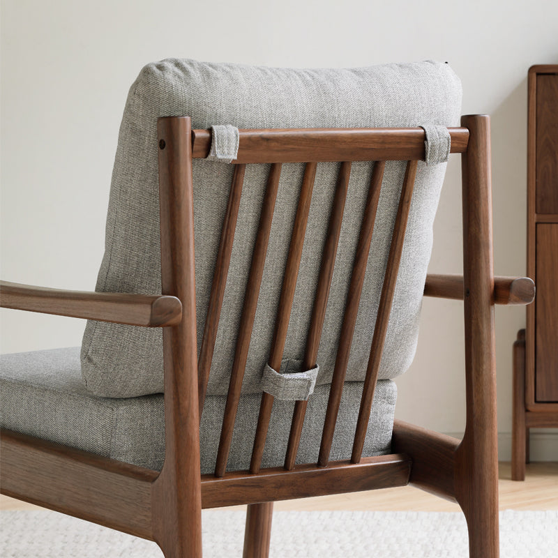 Handcrafted Black Walnut Solid Wood Single Sofa Chair - Modern Accent Chair for Living Room, Bedroom & Office - Perfect for Reading Nook, Lounge Area or Home Decor