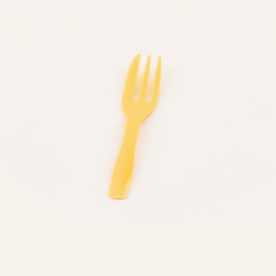 Baby Yellow Plastic Cake Forks with Knife Edge - 4 x 3/4 Inch - Pack of 500 - Perfect for Birthday Parties, Baby Showers & Catering Events