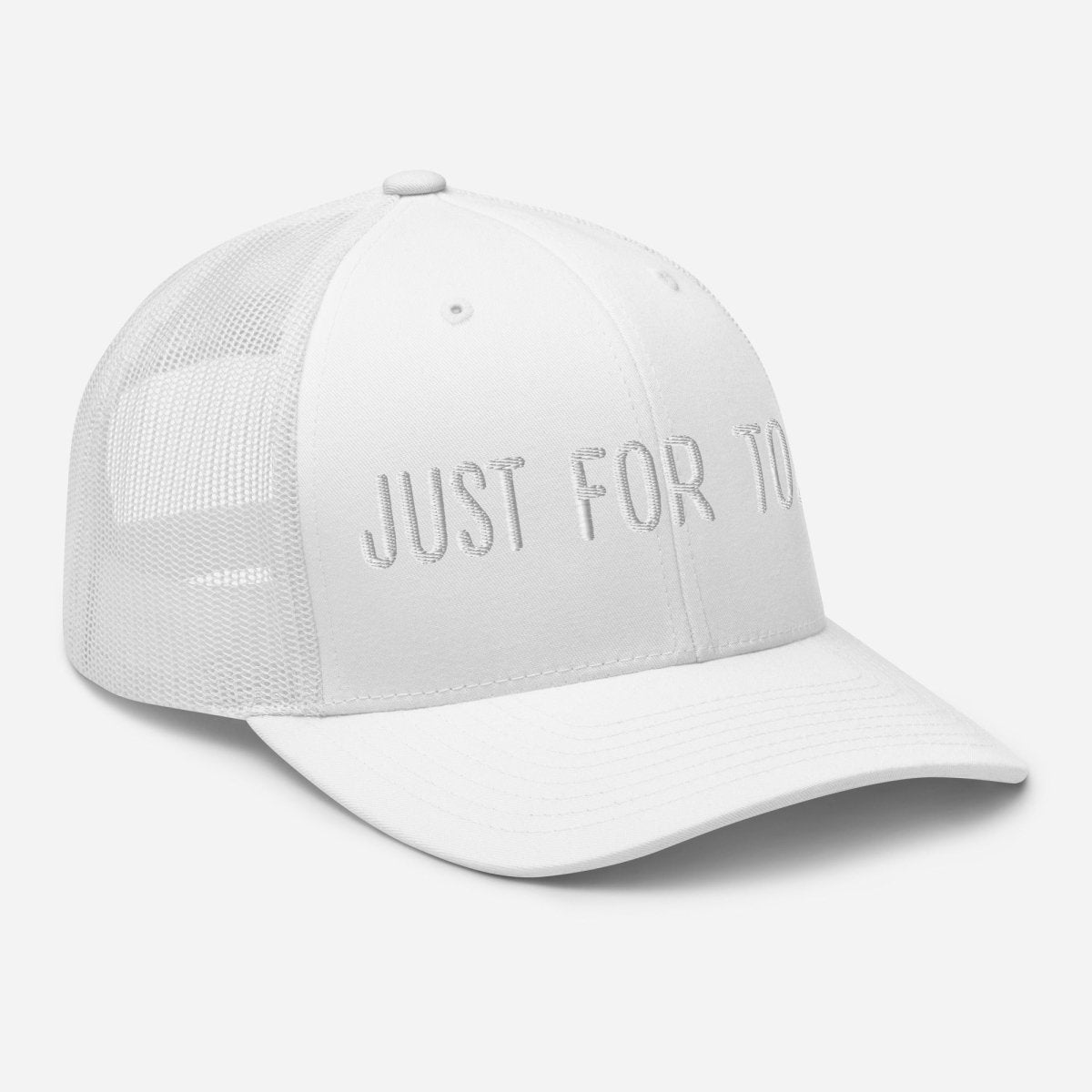 JUST FOR TODAY Embroidered Trucker Hat - Stylish Adjustable Snapback Cap for Men & Women - Perfect for Outdoor Activities, Sports, and Casual Wear
