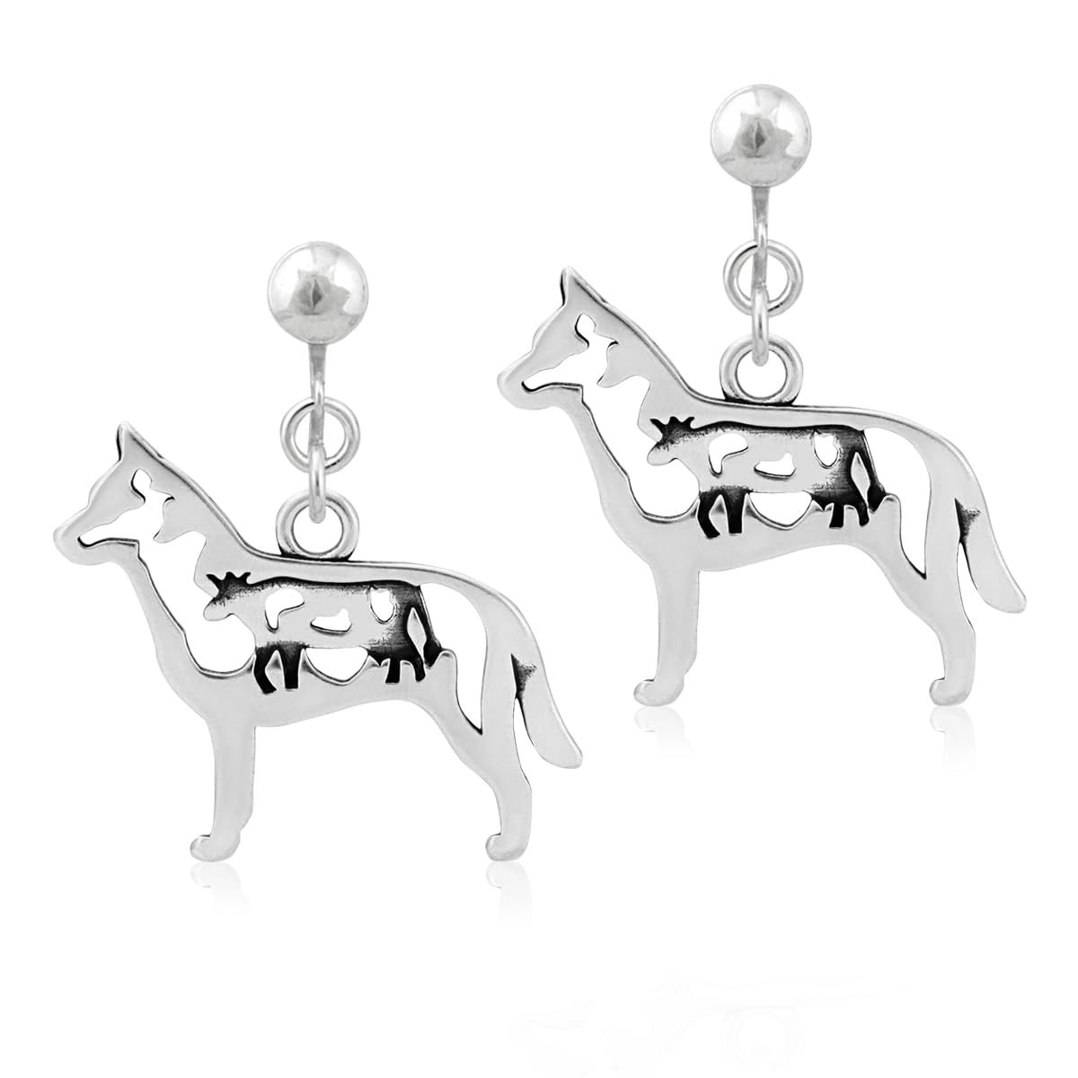 Australian Cattle Dog Sterling Silver Earrings - Handmade Dog Lover Jewelry - Perfect Gift for ACD Owners - Great for Casual Wear & Special Occasions